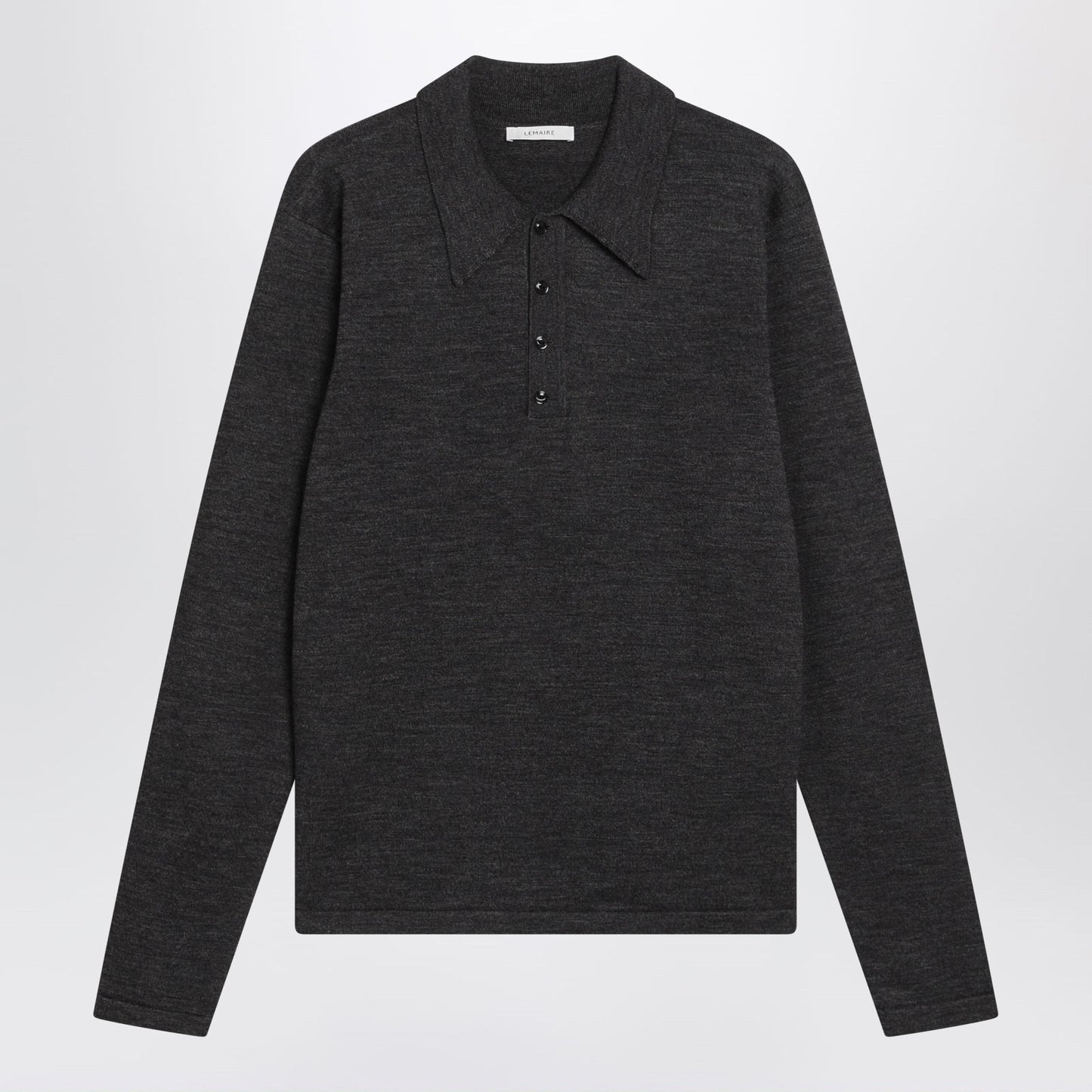 Lemaire Grey Long-Sleeve Wool Polo Shirt Men LEMAIRE