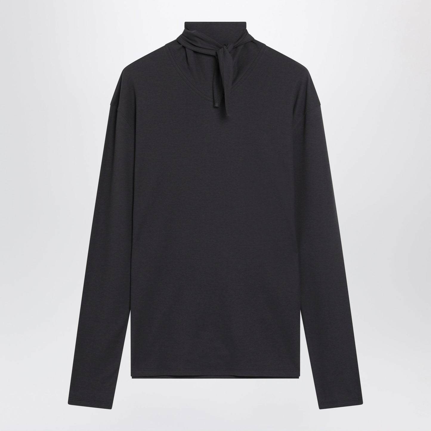 Lemaire Dark Grey Long-Sleeved Sweater With Scarf Detail Women LEMAIRE