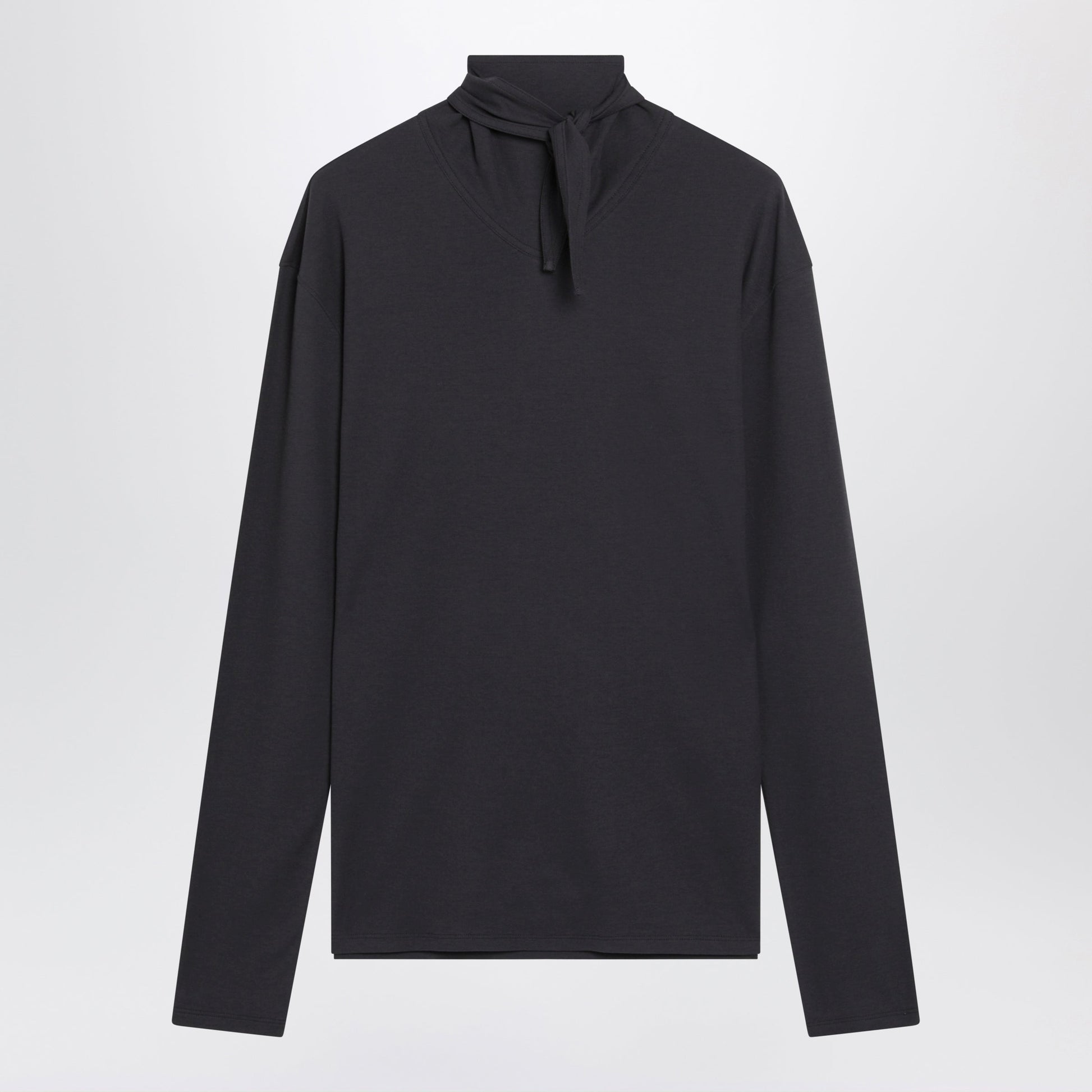 Lemaire Dark Grey Long-Sleeved Sweater With Scarf Detail Women LEMAIRE