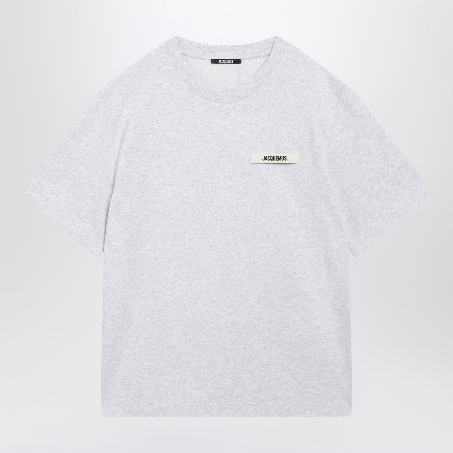 Jacquemus Grey T-Shirt With Grosgrain Logo Men JACQUEMUS