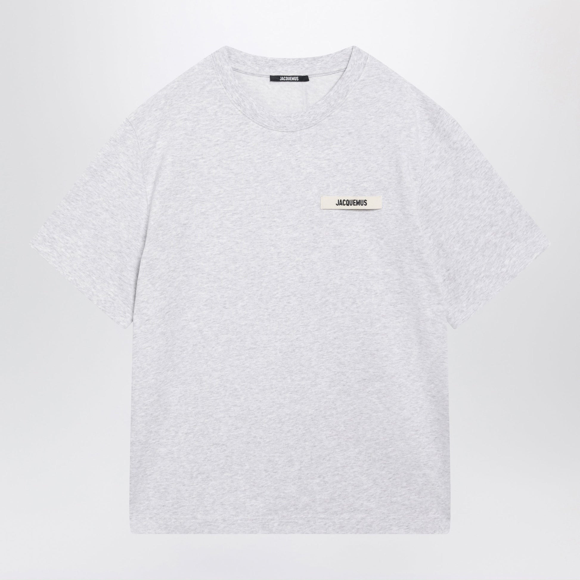 Jacquemus Grey T-Shirt With Grosgrain Logo Men JACQUEMUS