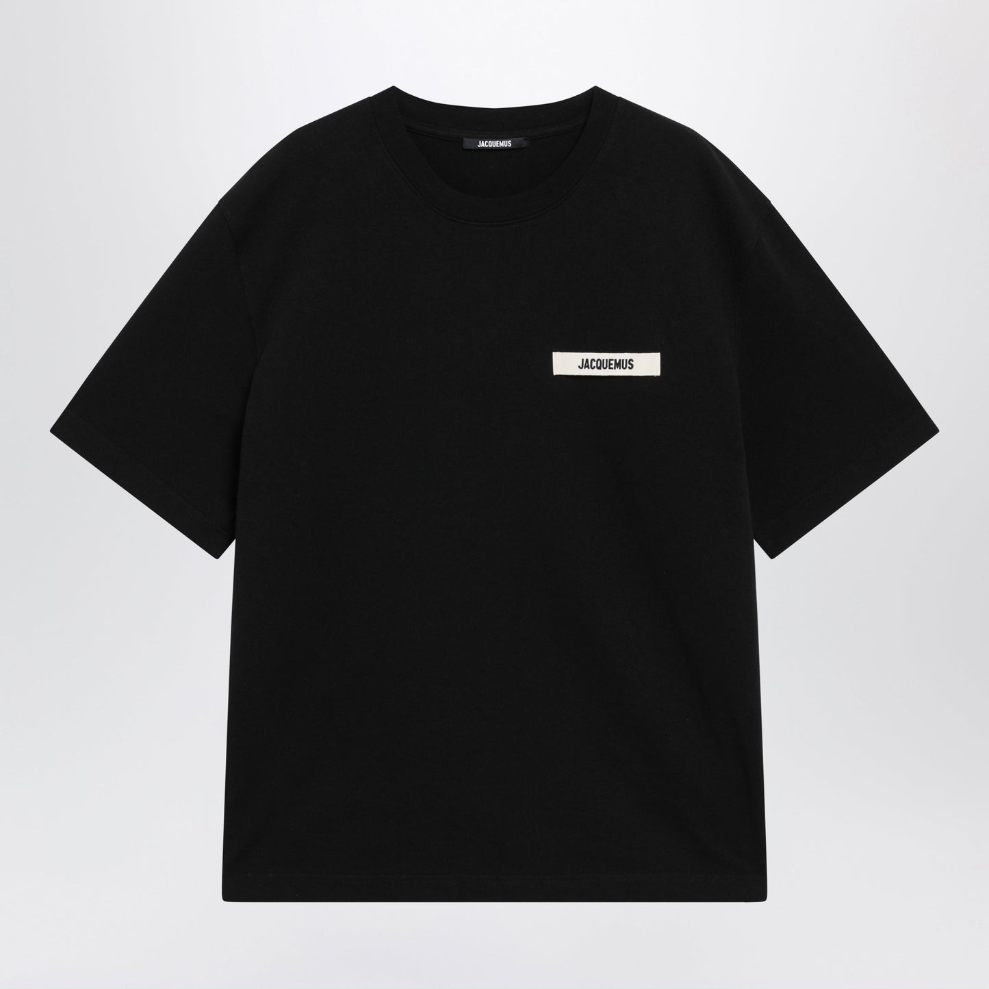 Jacquemus Black T-Shirt With Gros Grain Logo Men JACQUEMUS