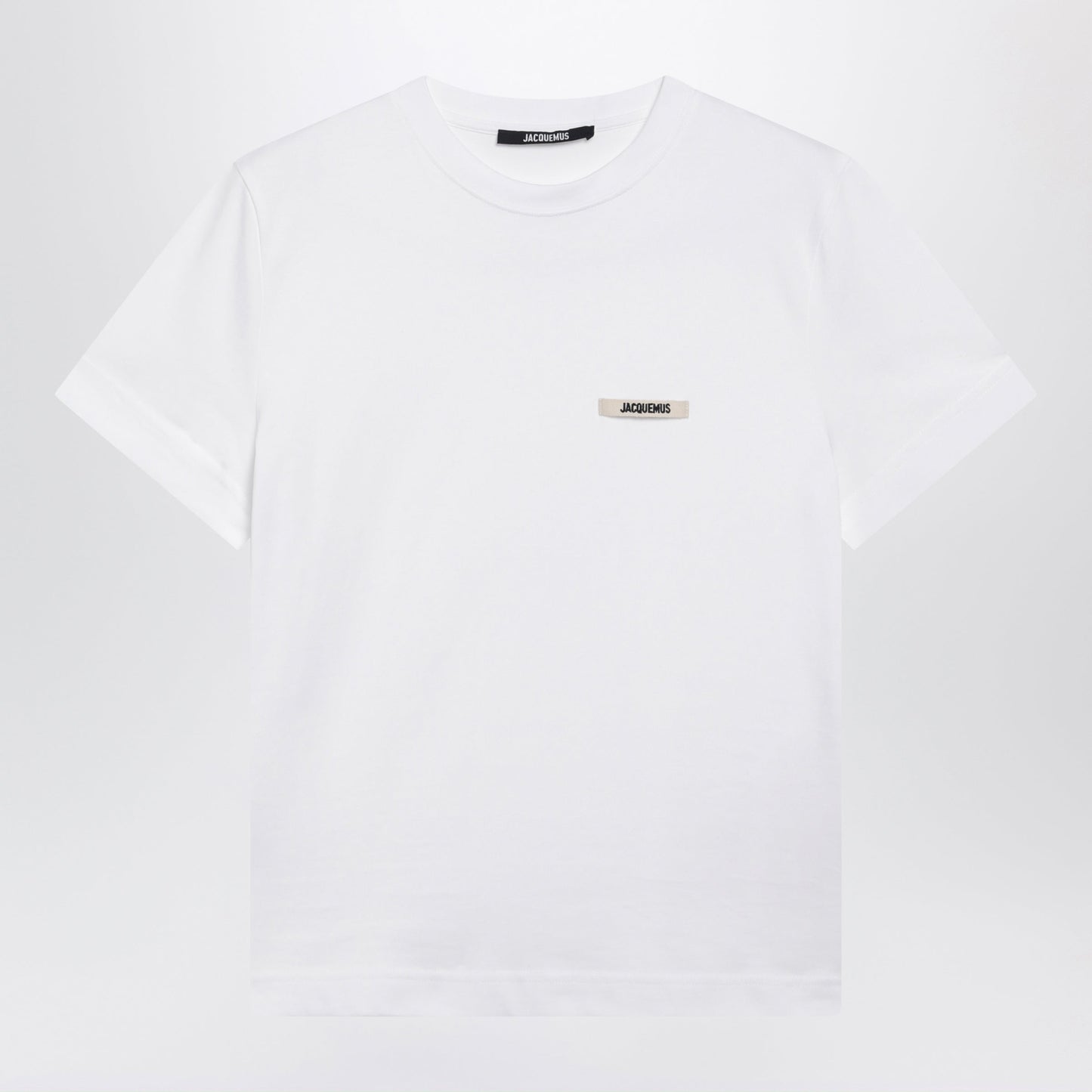 Jacquemus White Fitted T-Shirt With Grosgrain Logo Women JACQUEMUS