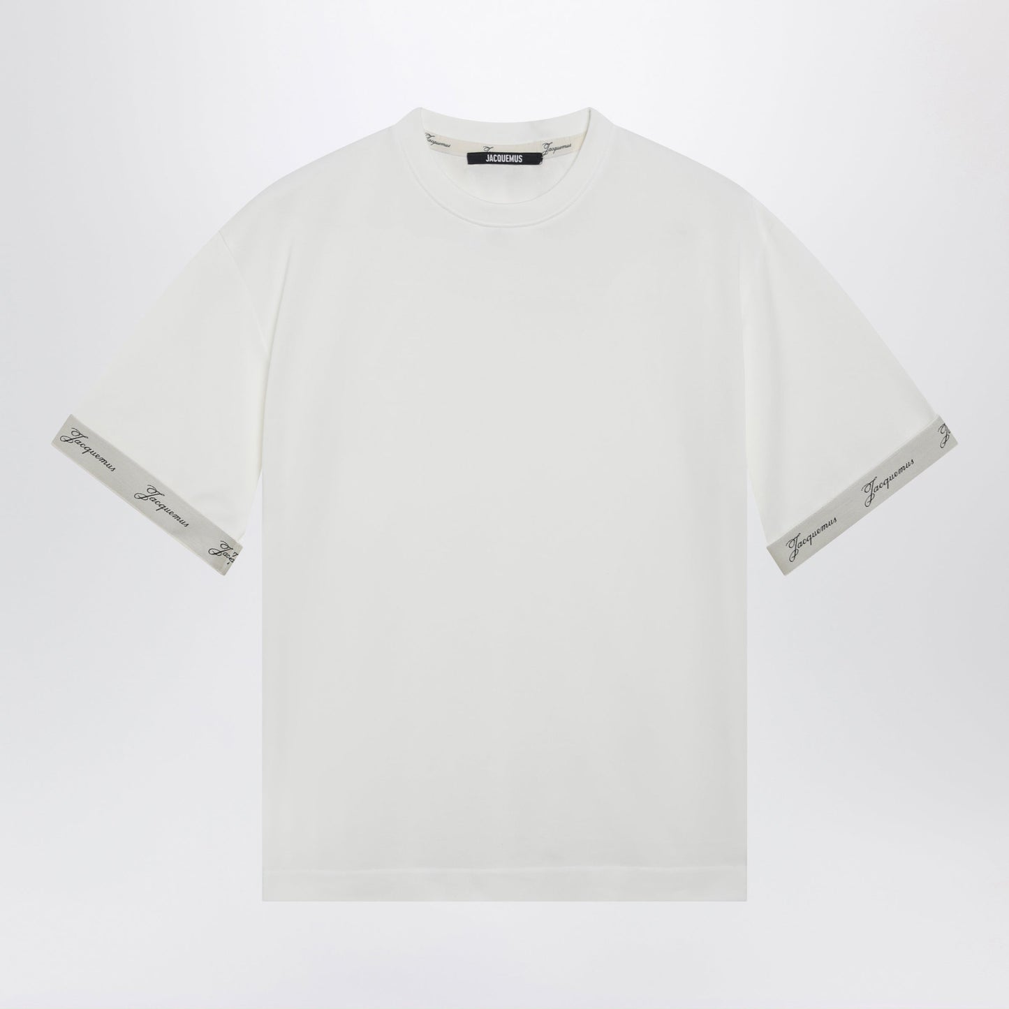 Jacquemus White Ventadou T-Shirt In Paper-Effect Jersey Women JACQUEMUS