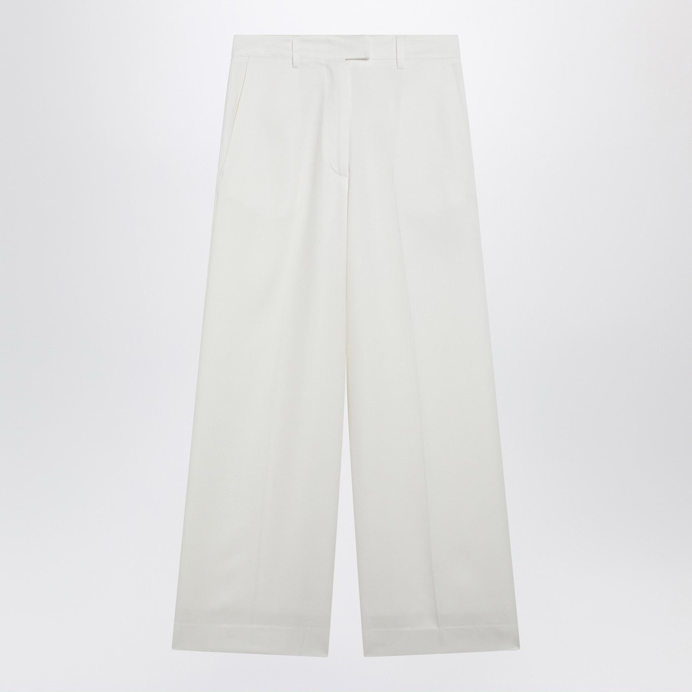 The Frankie Shop Brickell White Wool-Blend Trousers Women The Frankie Shop