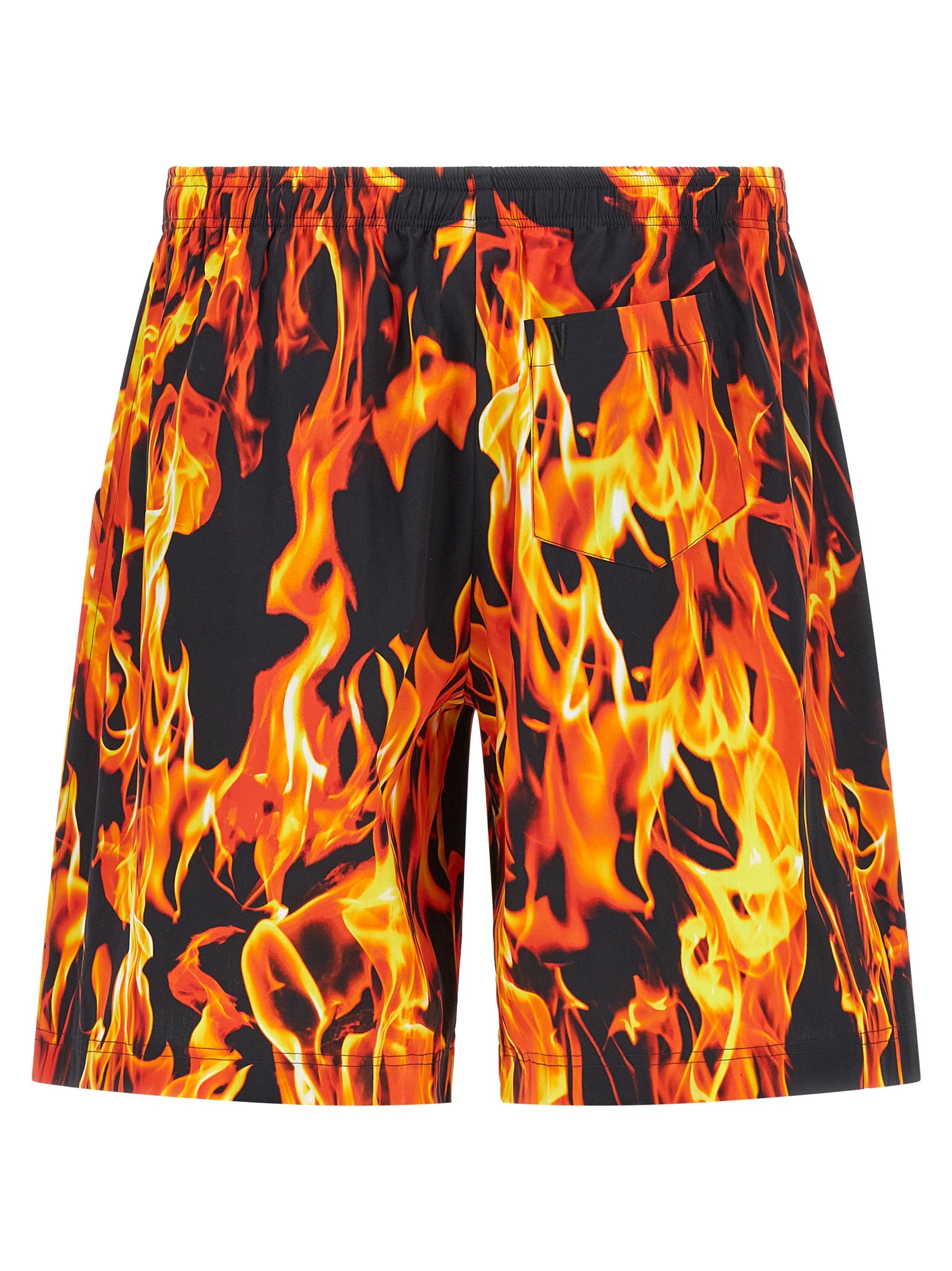 Vetements Men 'Black & Orange Fire' Bermuda Shorts VETEMENTS