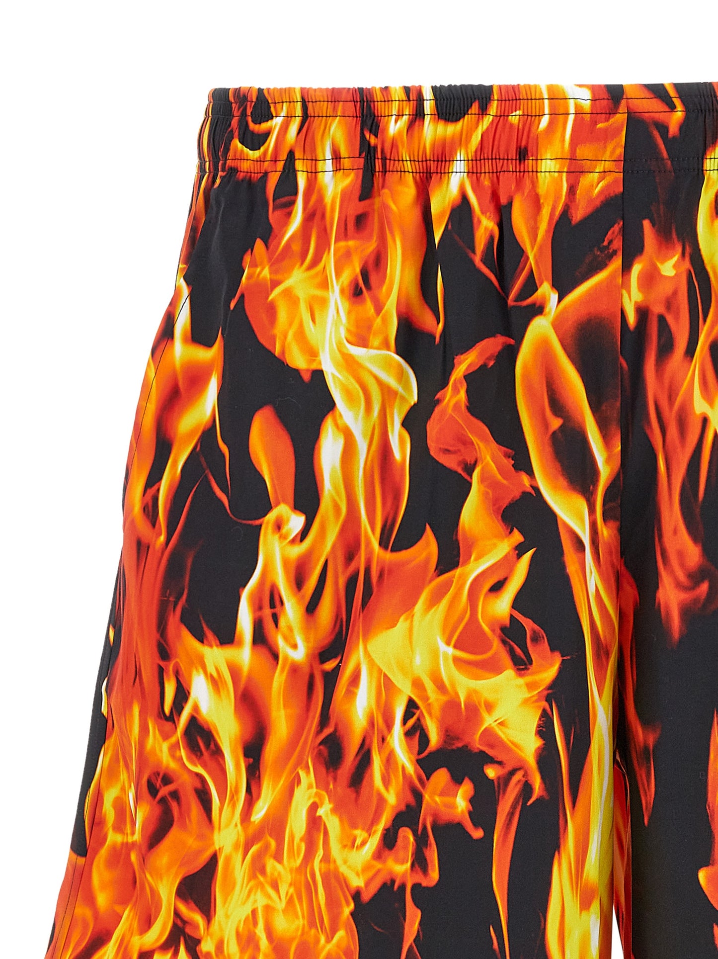 Vetements Men 'Black & Orange Fire' Bermuda Shorts VETEMENTS