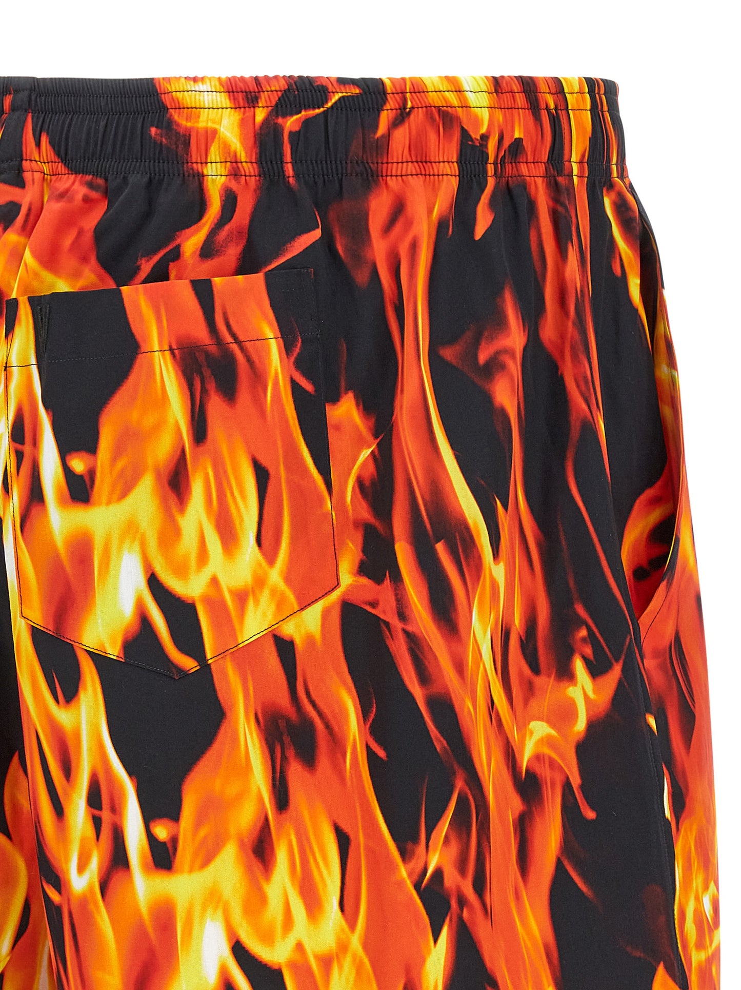Vetements Men 'Black & Orange Fire' Bermuda Shorts VETEMENTS