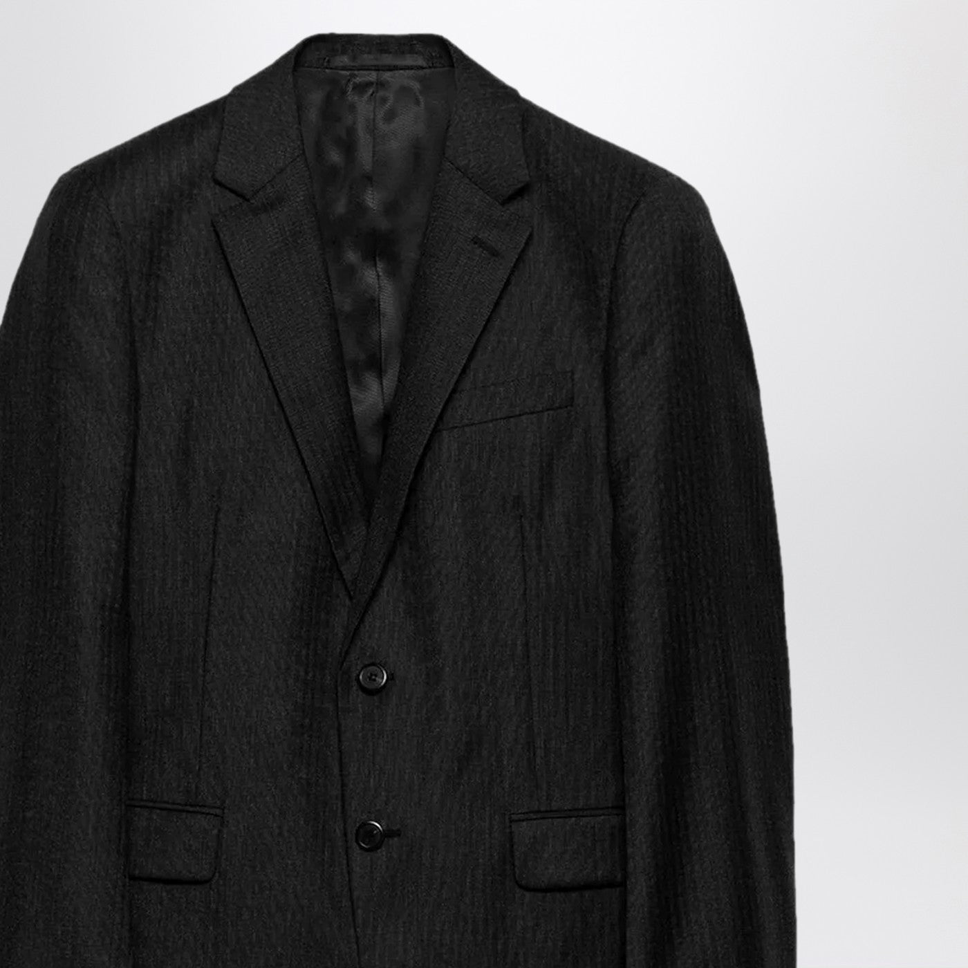 Prada Single-Breasted Suit In Anthracite Gray Wool And Cashmere Men PRADA