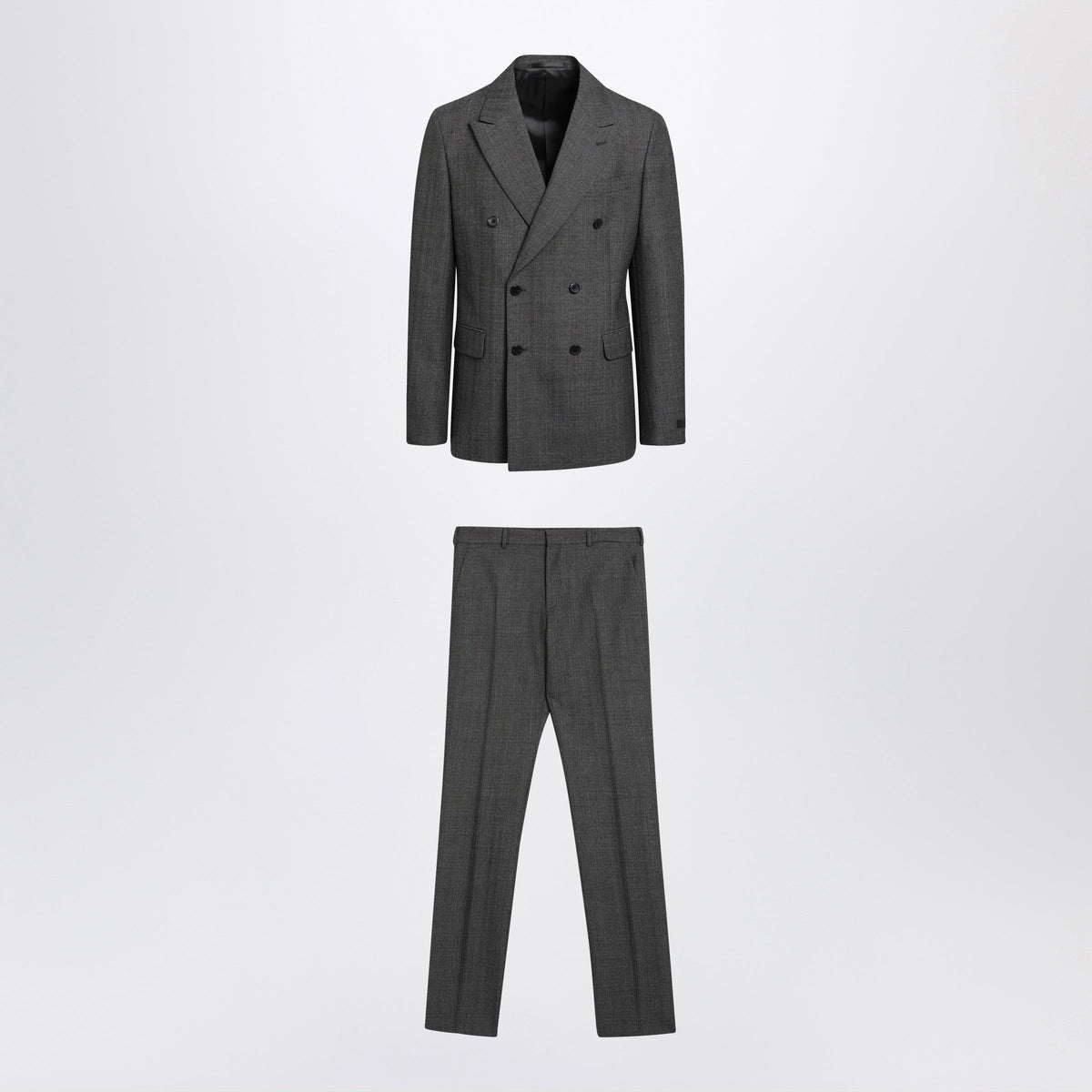 Prada Ebony Double-Breasted Suit In Virgin Wool Men PRADA