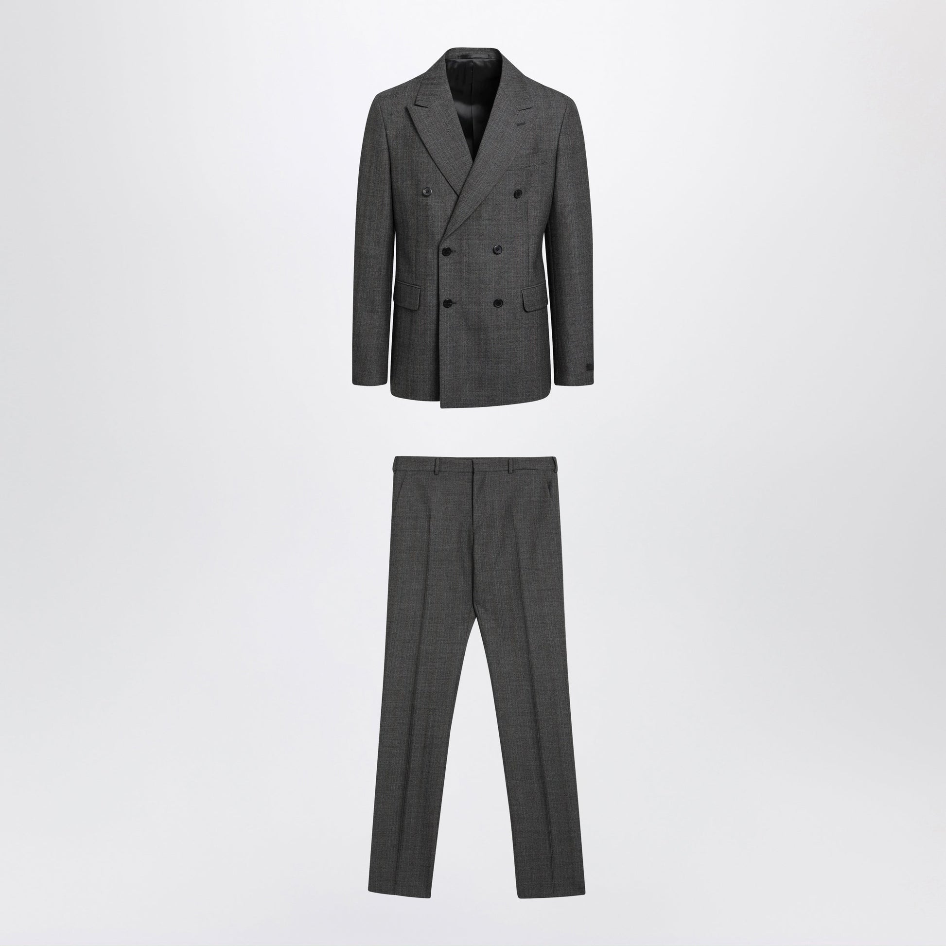 Prada Ebony Double-Breasted Suit In Virgin Wool Men PRADA