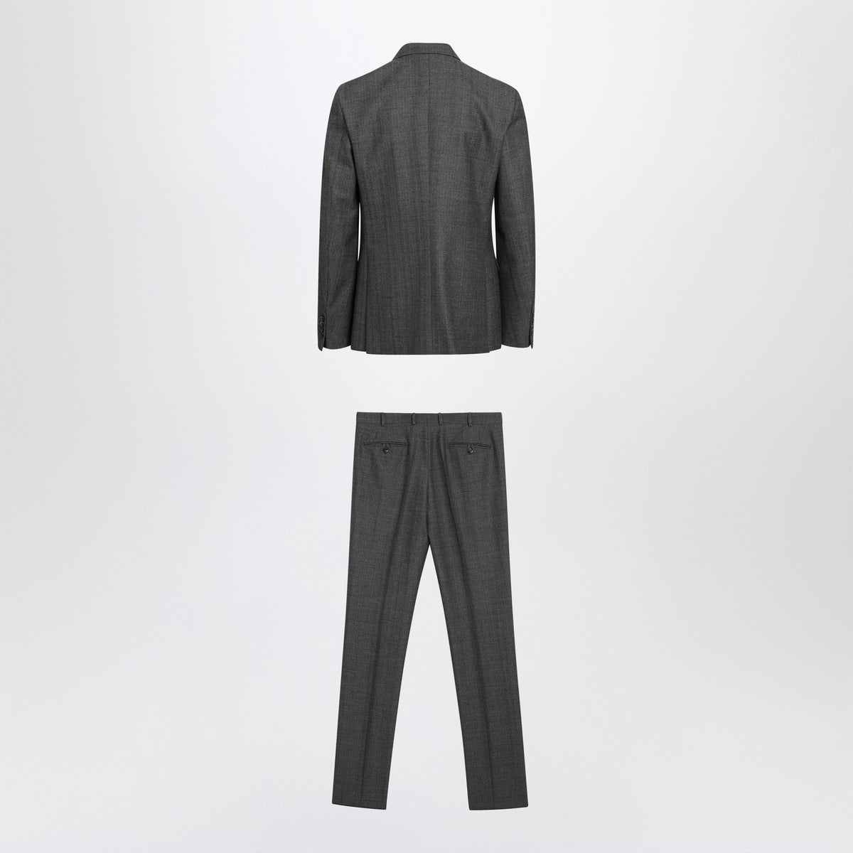 Prada Ebony Double-Breasted Suit In Virgin Wool Men PRADA