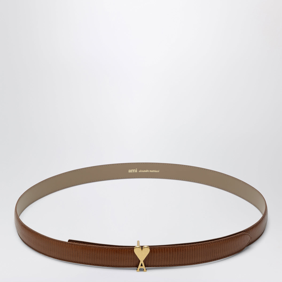 Ami Paris Cognac Ami De Coeur Belt In Leather Men AMI PARIS