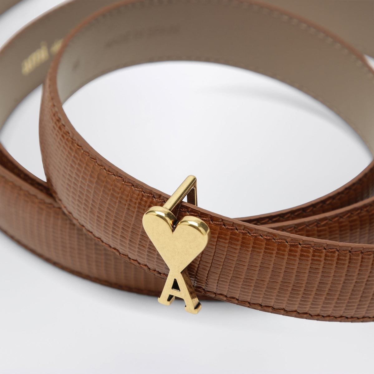 Ami Paris Cognac Ami De Coeur Belt In Leather Men AMI PARIS