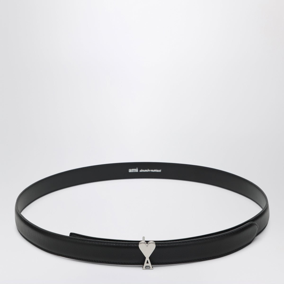 Ami Paris Black Ami De Cå“Ur Belt In Calfskin Men AMI PARIS