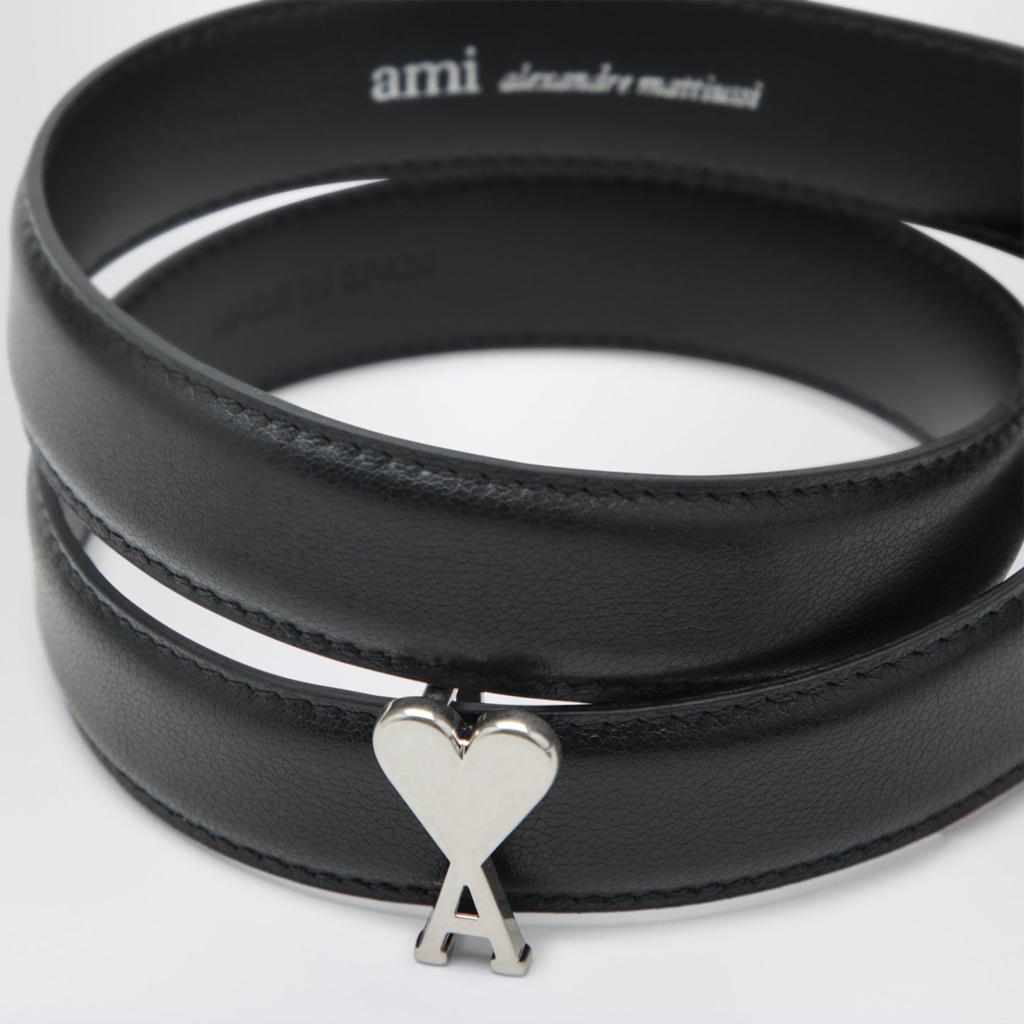 Ami Paris Black Ami De Cå“Ur Belt In Calfskin Men AMI PARIS