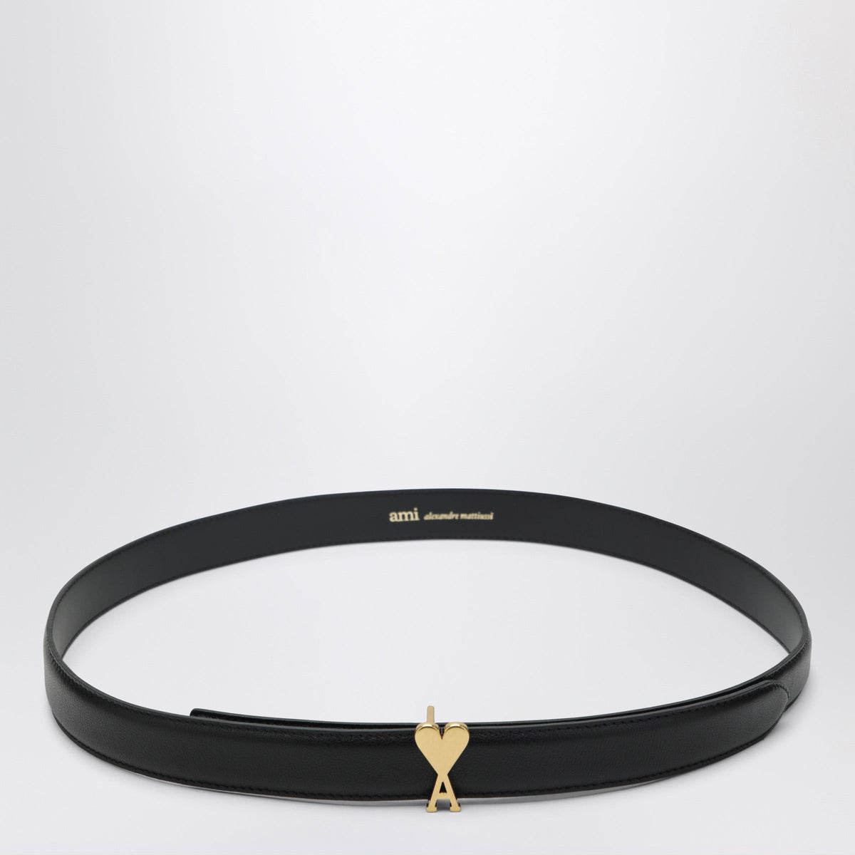 Ami Paris Black Ami De Cå“Ur Belt In Calfskin Men AMI PARIS