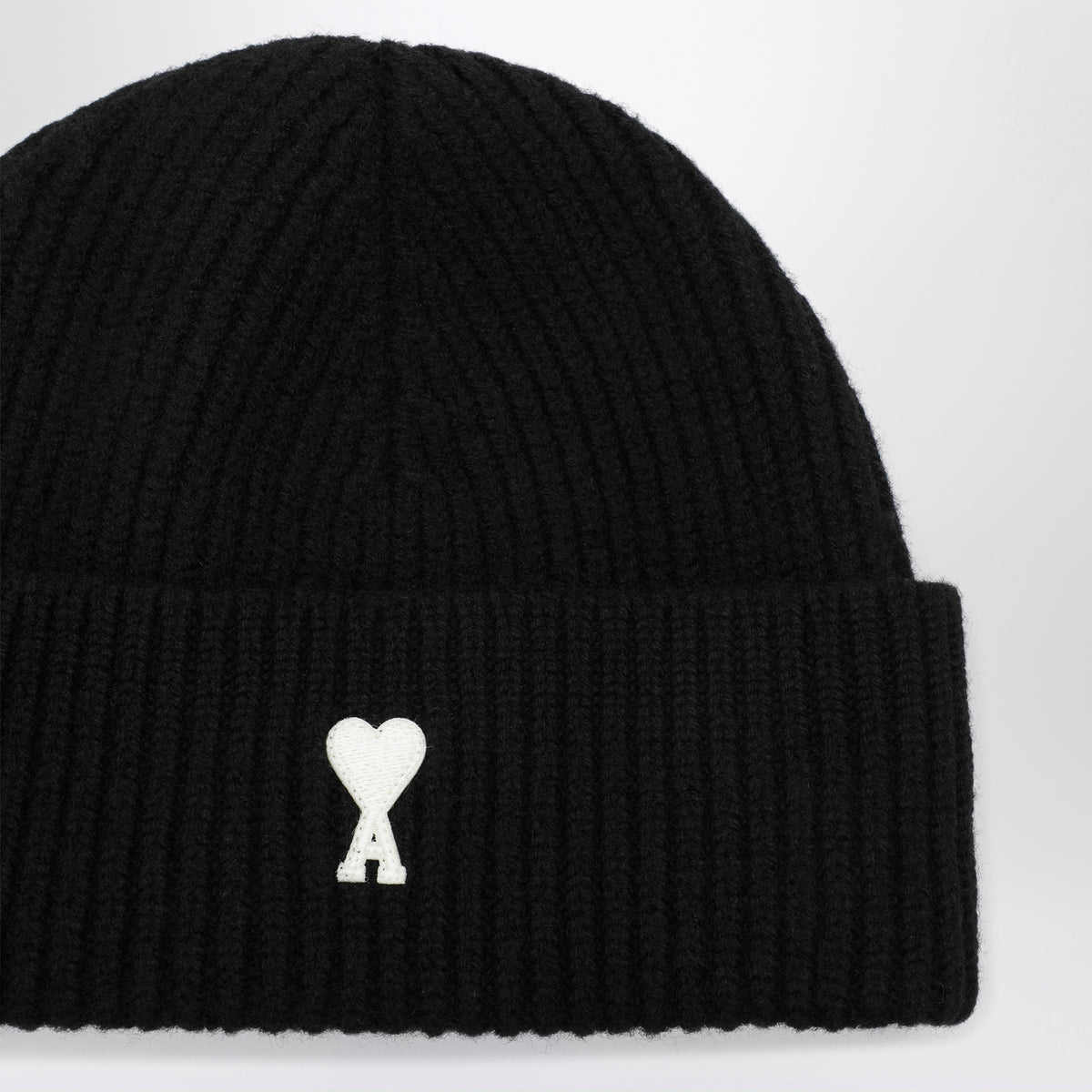 Ami Paris Ami De Coeur Black Wool Hat Men AMI PARIS