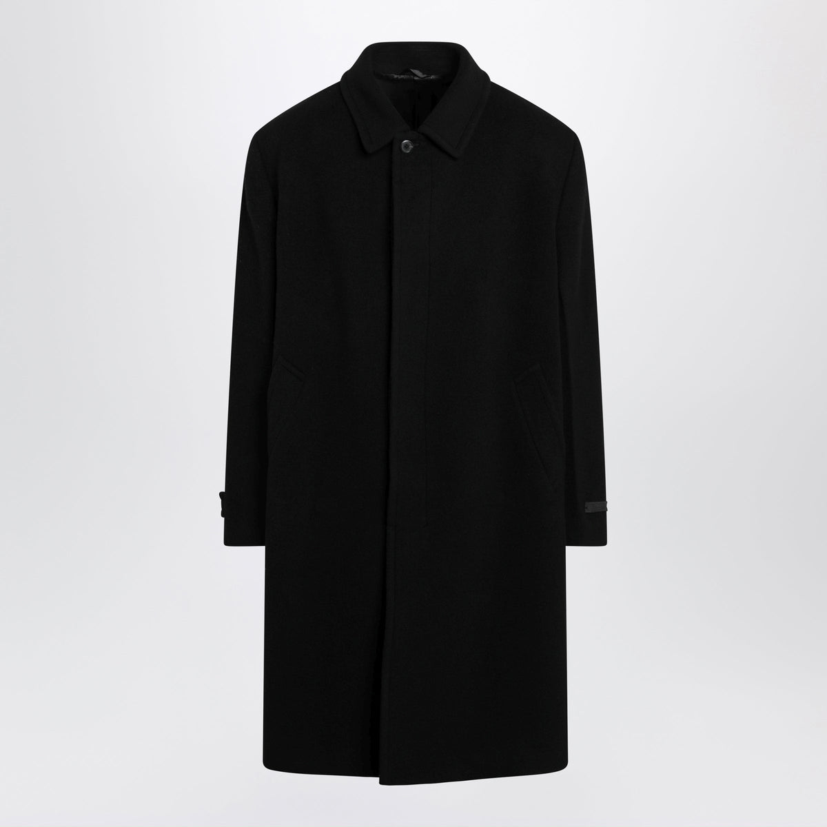 Prada Black Long Coat In Wool And Cashmere Men PRADA