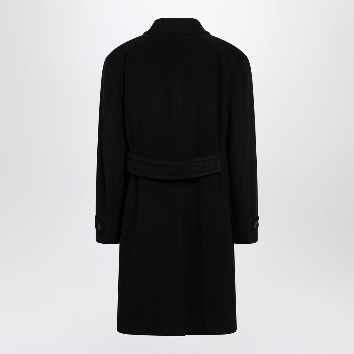 Prada Black Long Coat In Wool And Cashmere Men PRADA