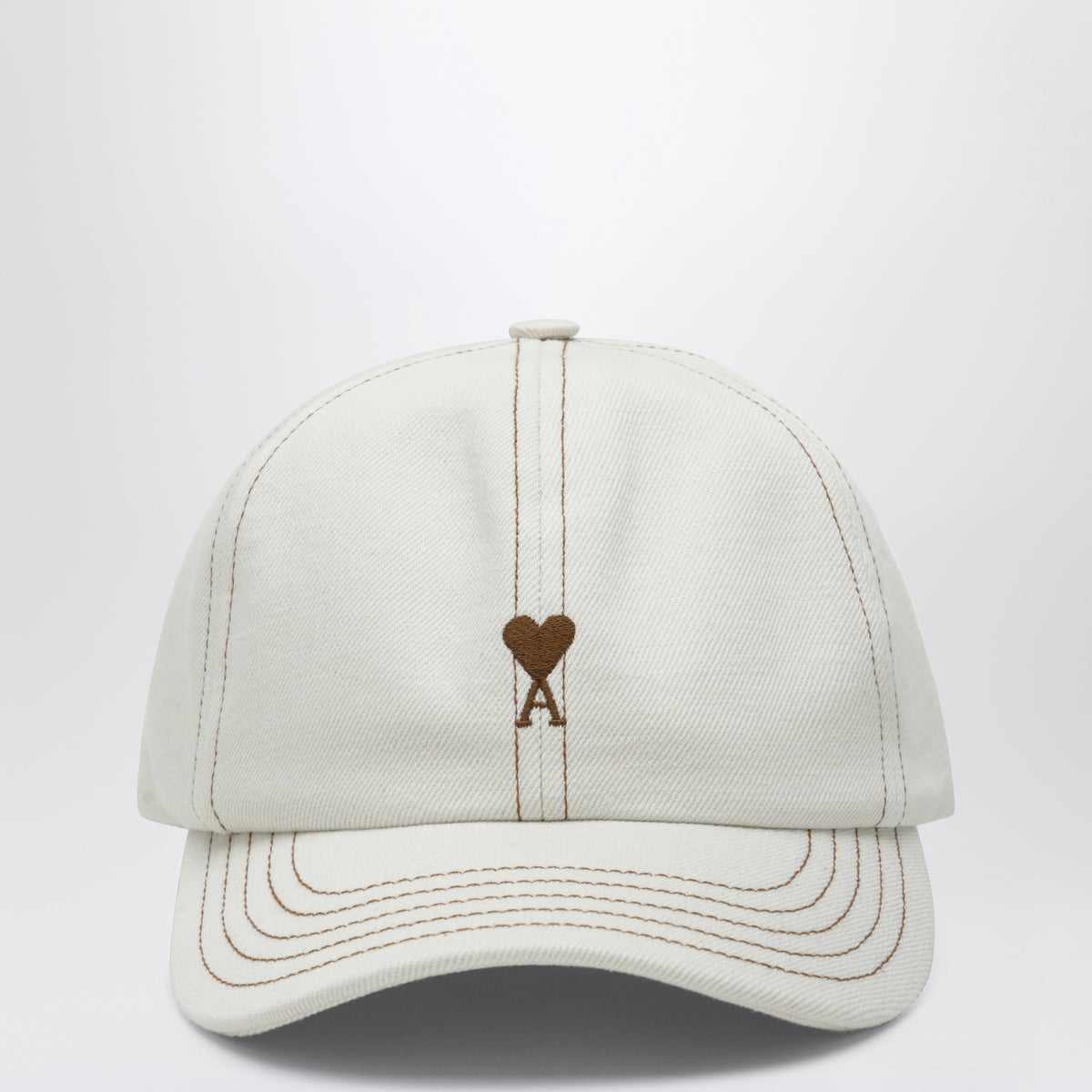 Ami Paris Ami De Cå“Ur Cream White Cotton Cap Men AMI PARIS