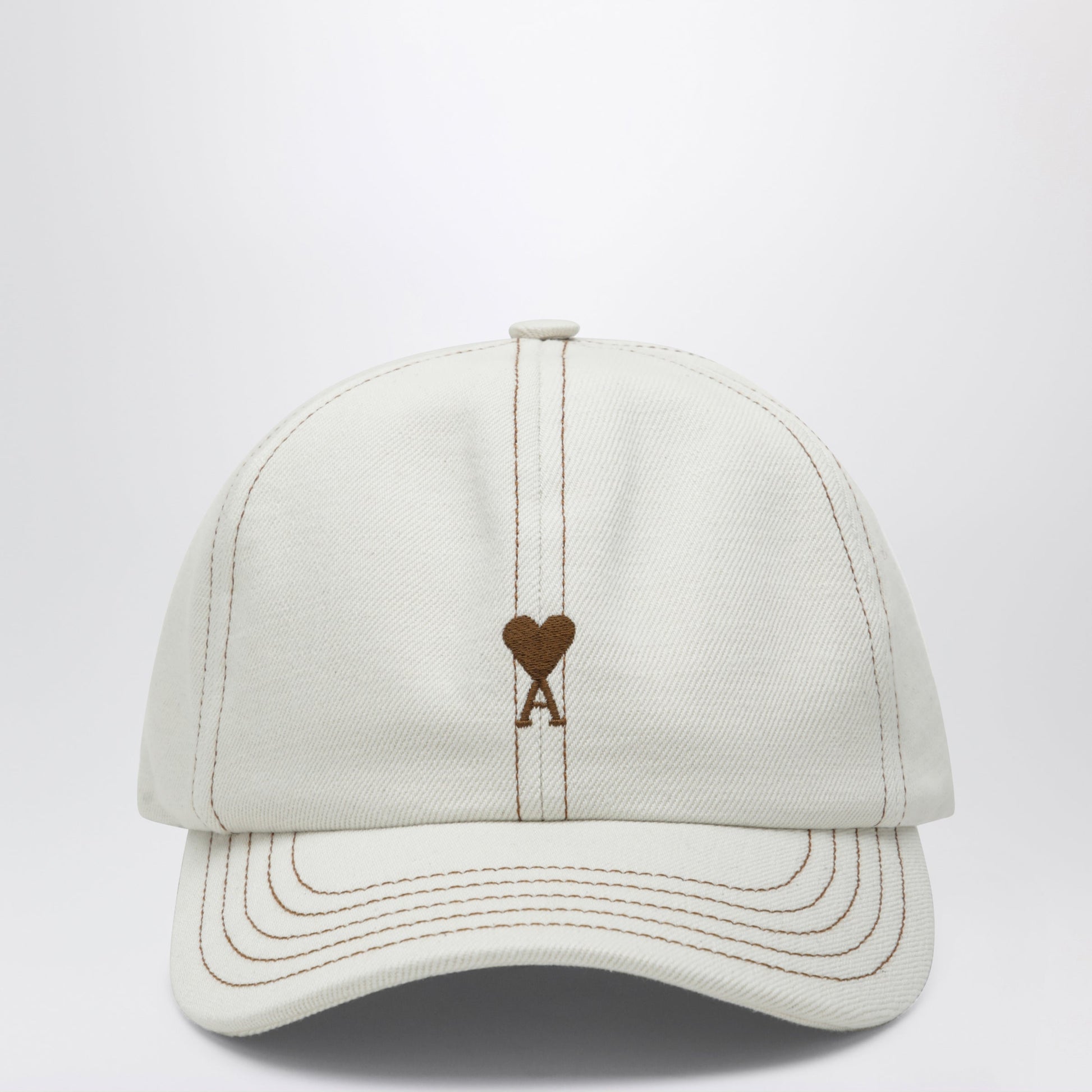 Ami Paris Ami De Cå“Ur Cream White Cotton Cap Men AMI PARIS