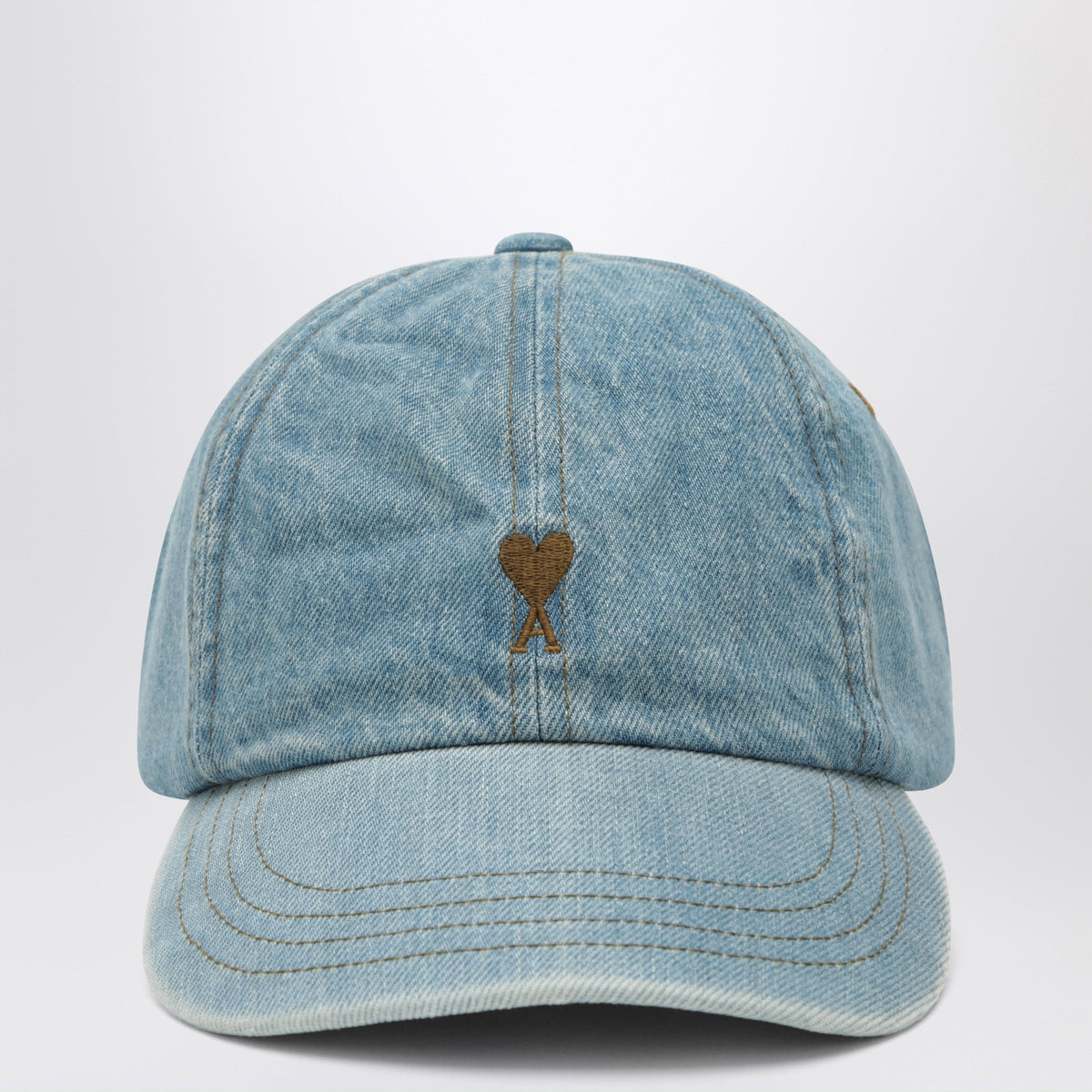 Ami Paris Ami De Cå“Ur Blue Cotton Denim Cap Men AMI PARIS