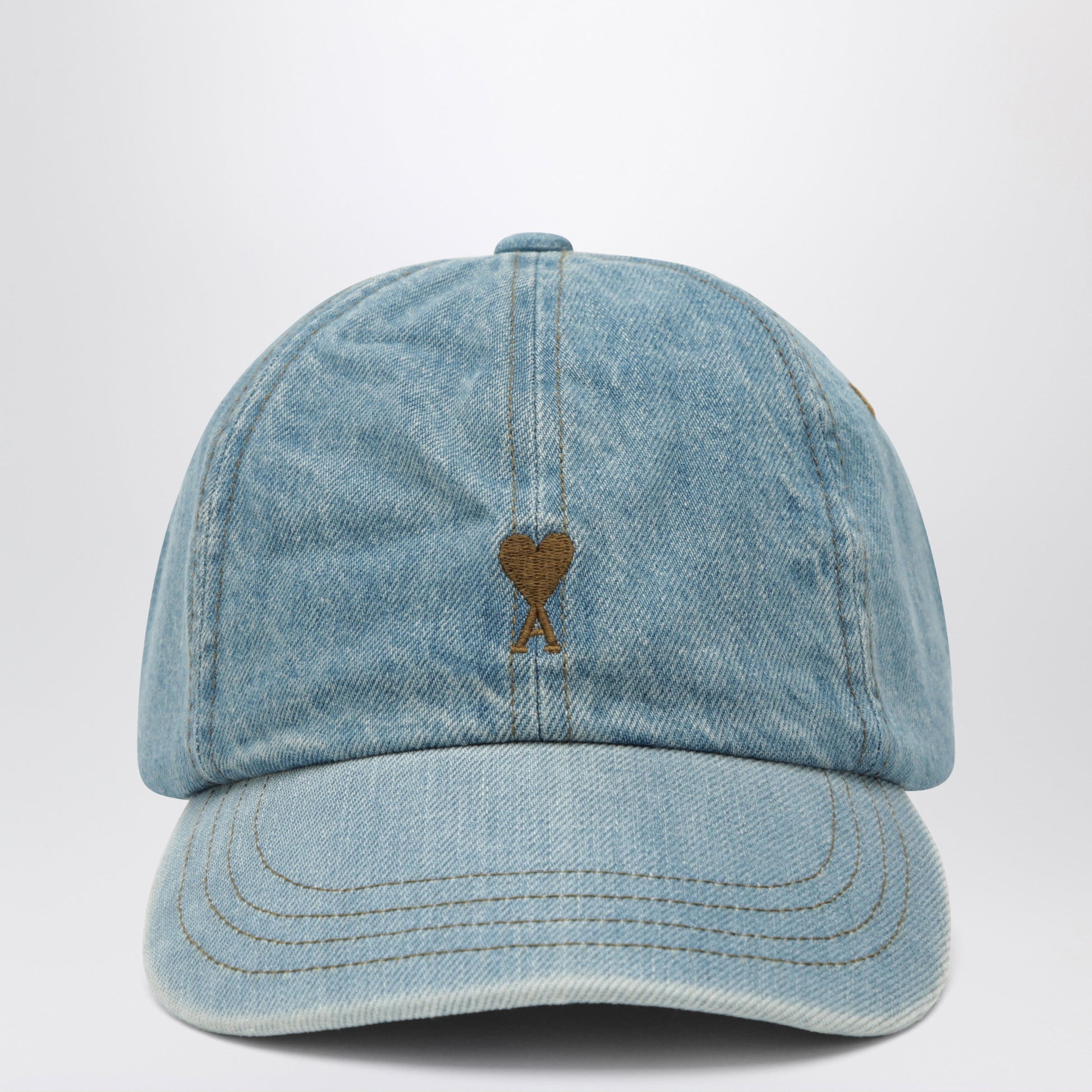 Ami Paris Ami De Cå“Ur Blue Cotton Denim Cap Men AMI PARIS