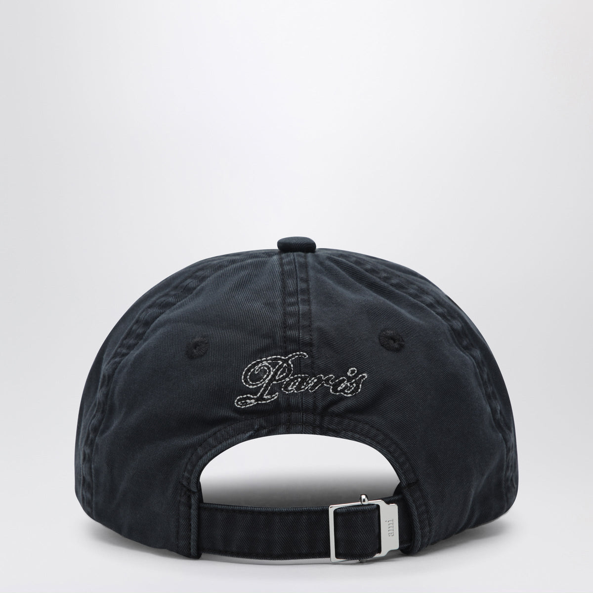 Ami Paris Faded Black Cotton Cap Men AMI PARIS