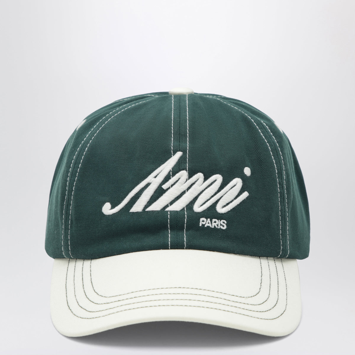 Ami Paris Signature Green Cotton Cap Men AMI PARIS