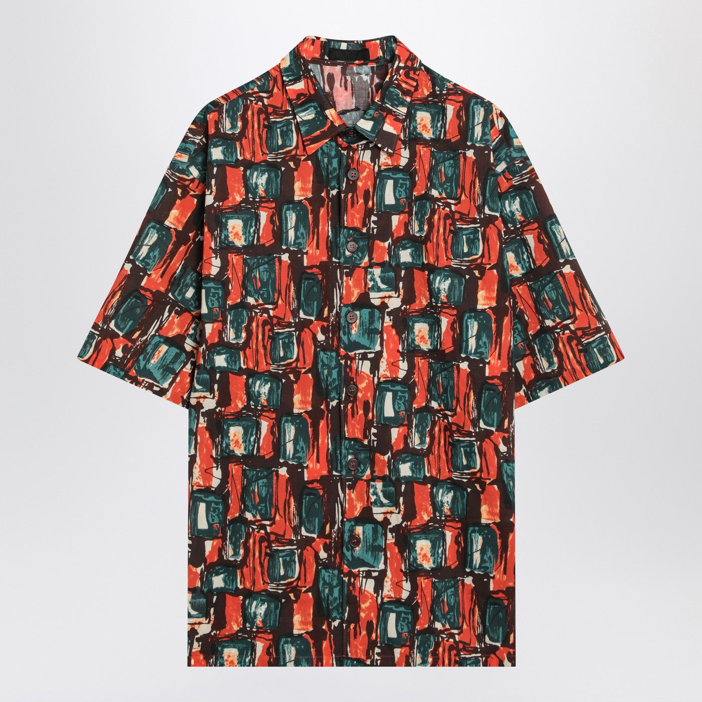 Prada Multicoloured Cotton Print Shirt Men PRADA