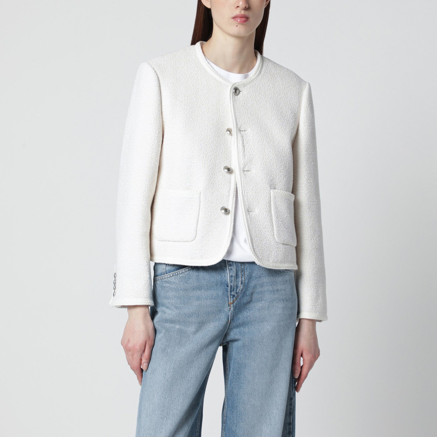Dunst Cream Boucle Tweed Jacket Women Dunst