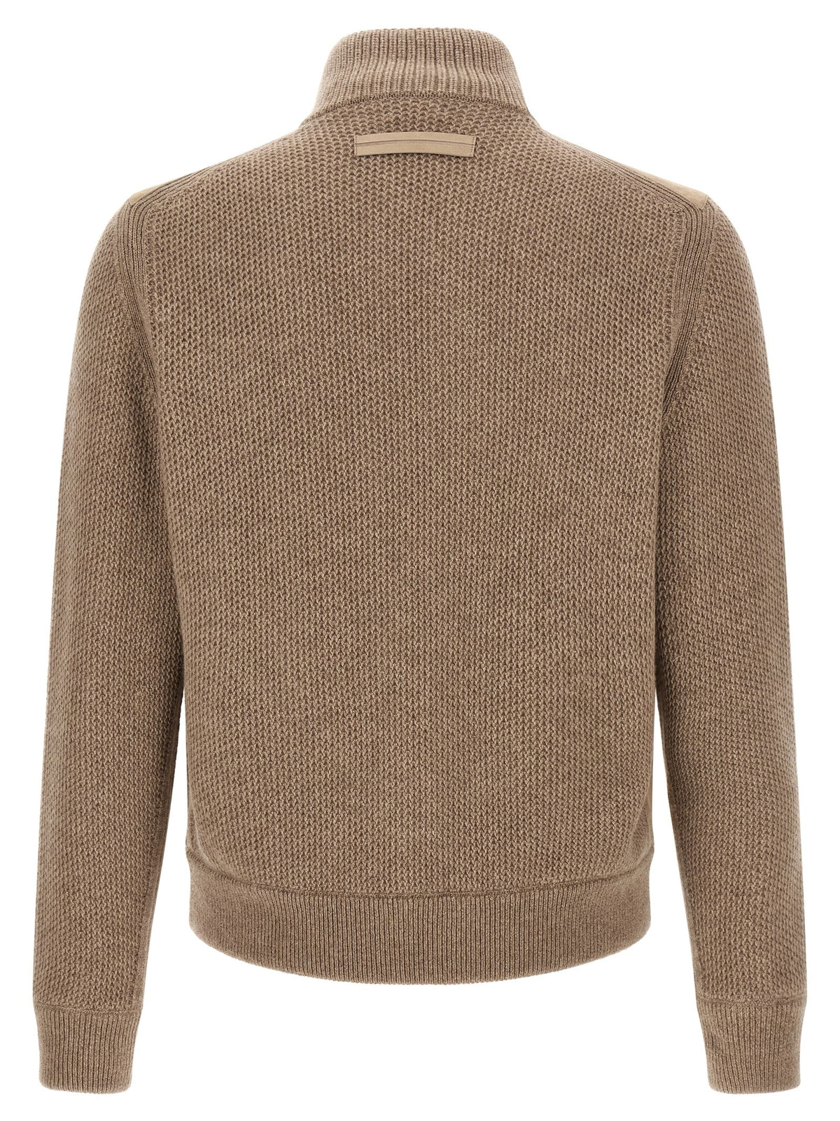 Zegna Men Suede Panel Cardigan ZEGNA
