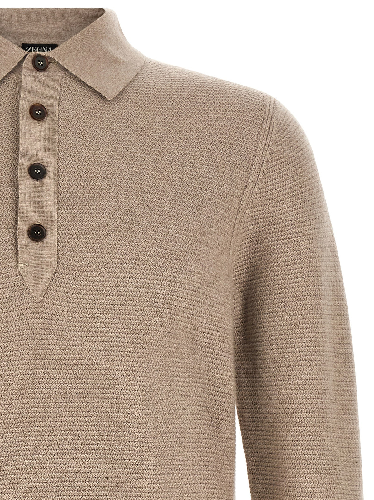 Zegna Men Polo Shirt Oasi Cashmere Beige ZEGNA