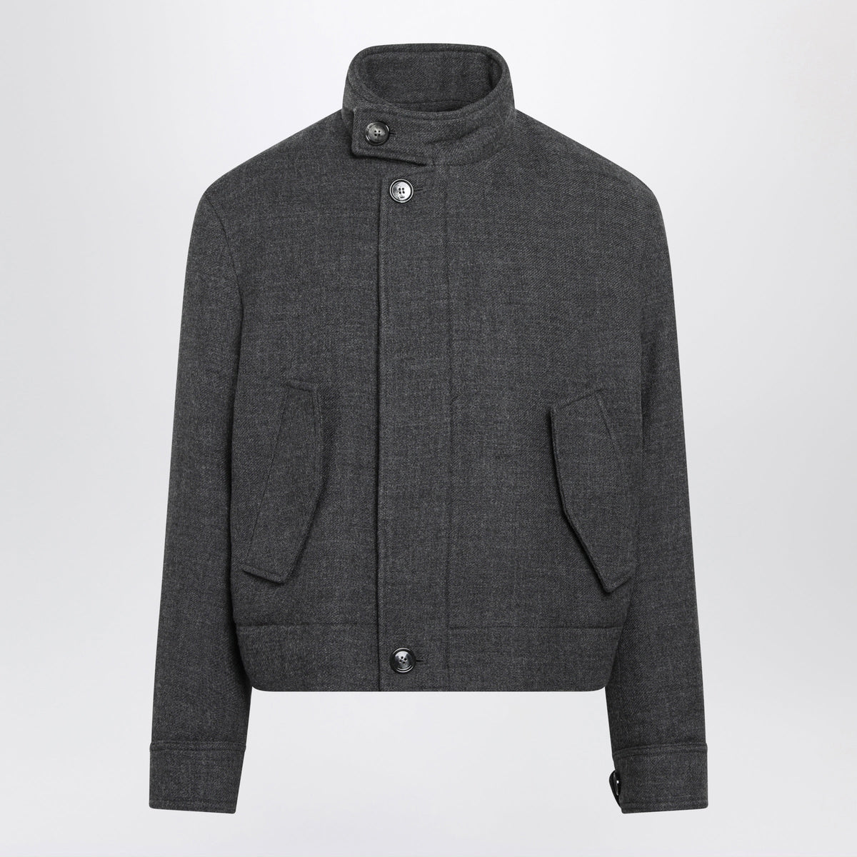 Ami Paris Carbon Grey Padded Harrington Jacket In Wool Men AMI PARIS