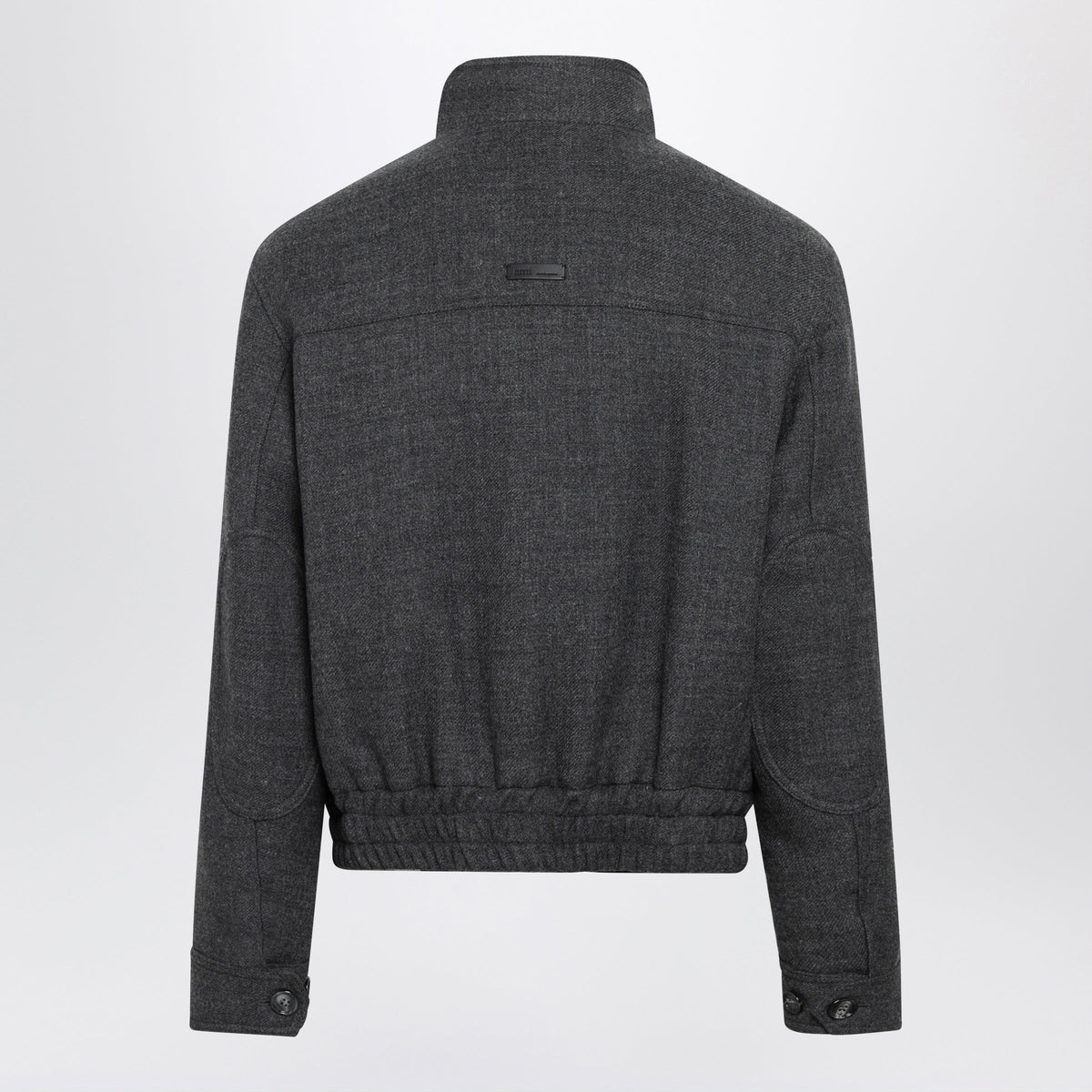 Ami Paris Carbon Grey Padded Harrington Jacket In Wool Men AMI PARIS