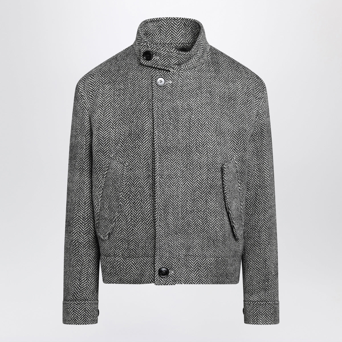 Ami Paris Black Padded Harrington Wool Jacket Men AMI PARIS