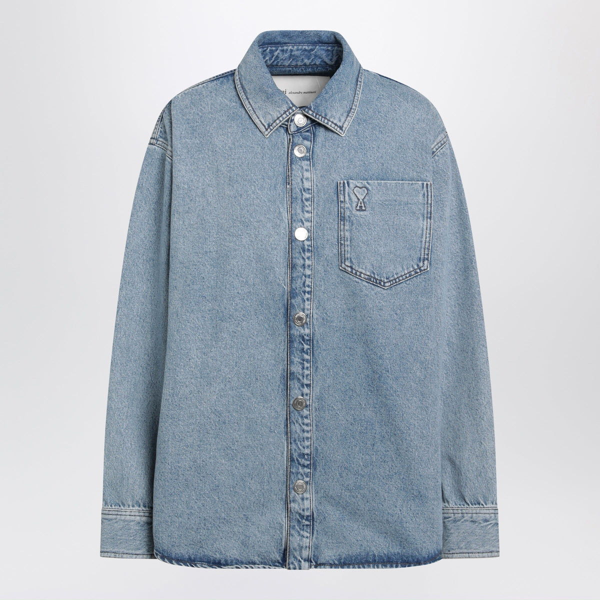 Ami Paris Blue Ami De Cå“Ur Overshirt In Cotton Women AMI PARIS