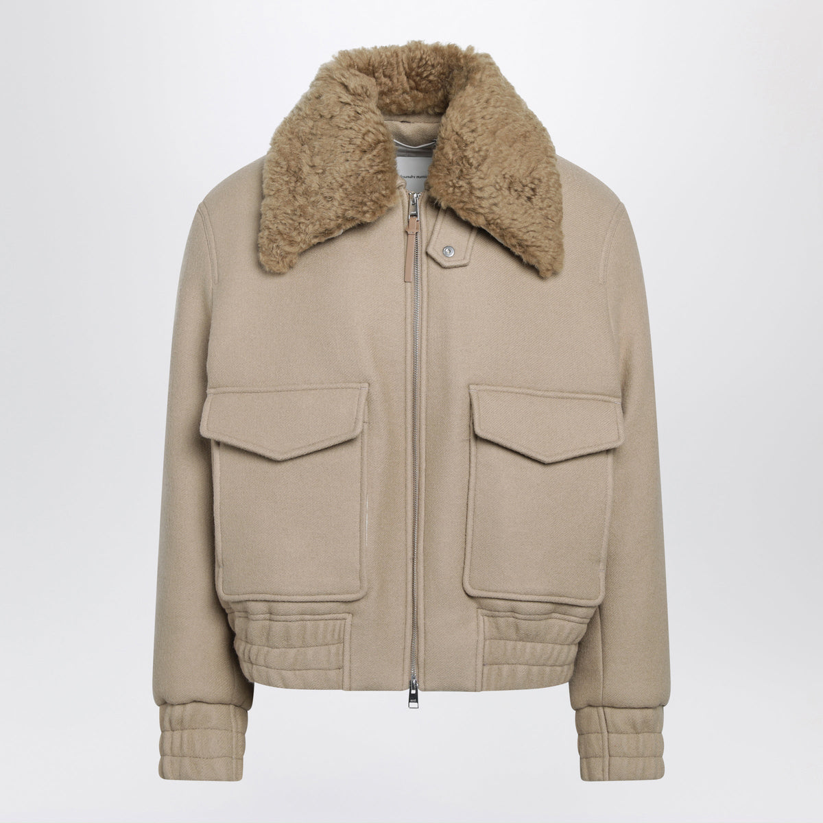 Ami Paris Beige Padded Wool Jacket Men AMI PARIS