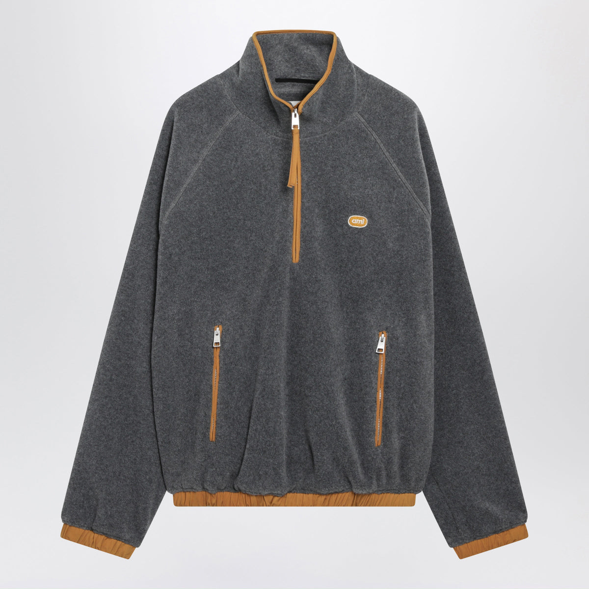 Ami Paris Ash Grey Fleece Vareuse Men AMI PARIS