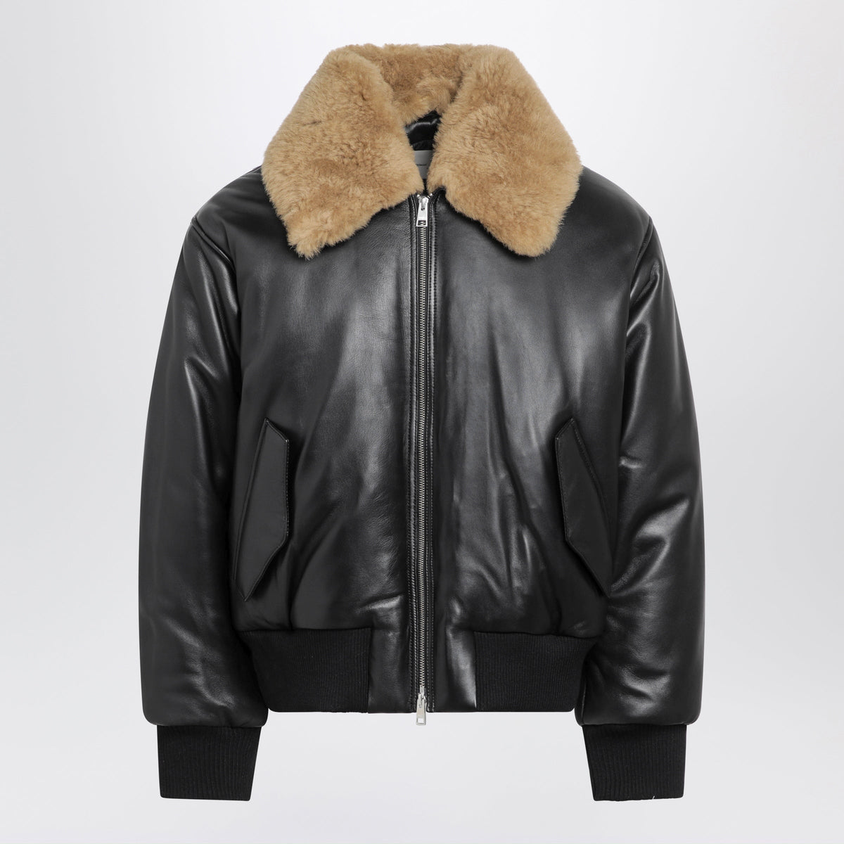 Ami Paris Black Padded Lambskin Jacket Men AMI PARIS