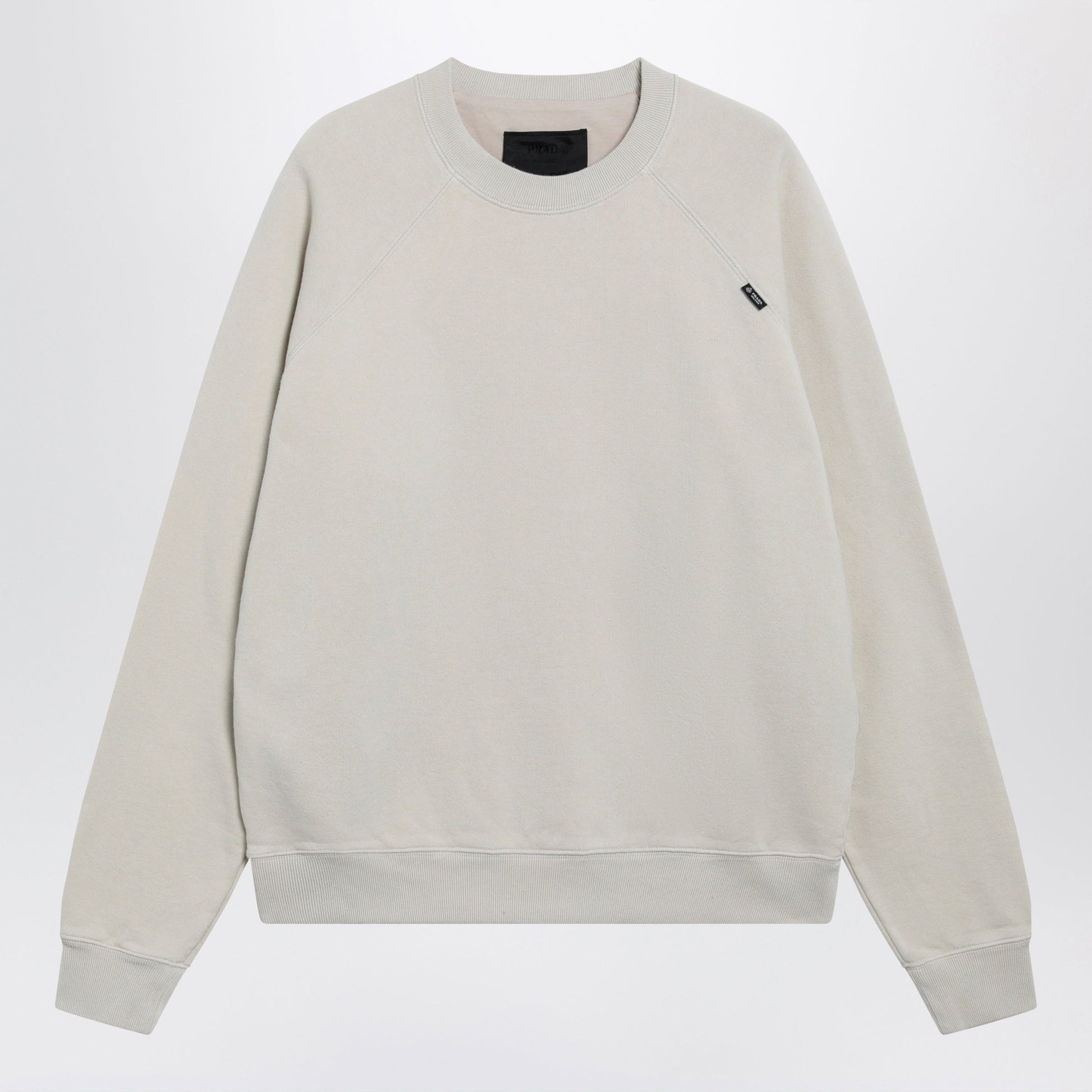 Prada Talc-Colored Cotton Fleece Sweatshirt Men PRADA