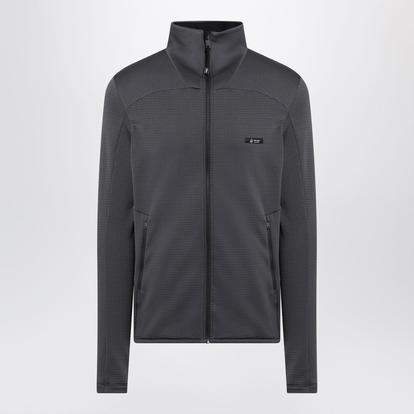 Prada Grey Technical-Fabric Sweatshirt Men PRADA