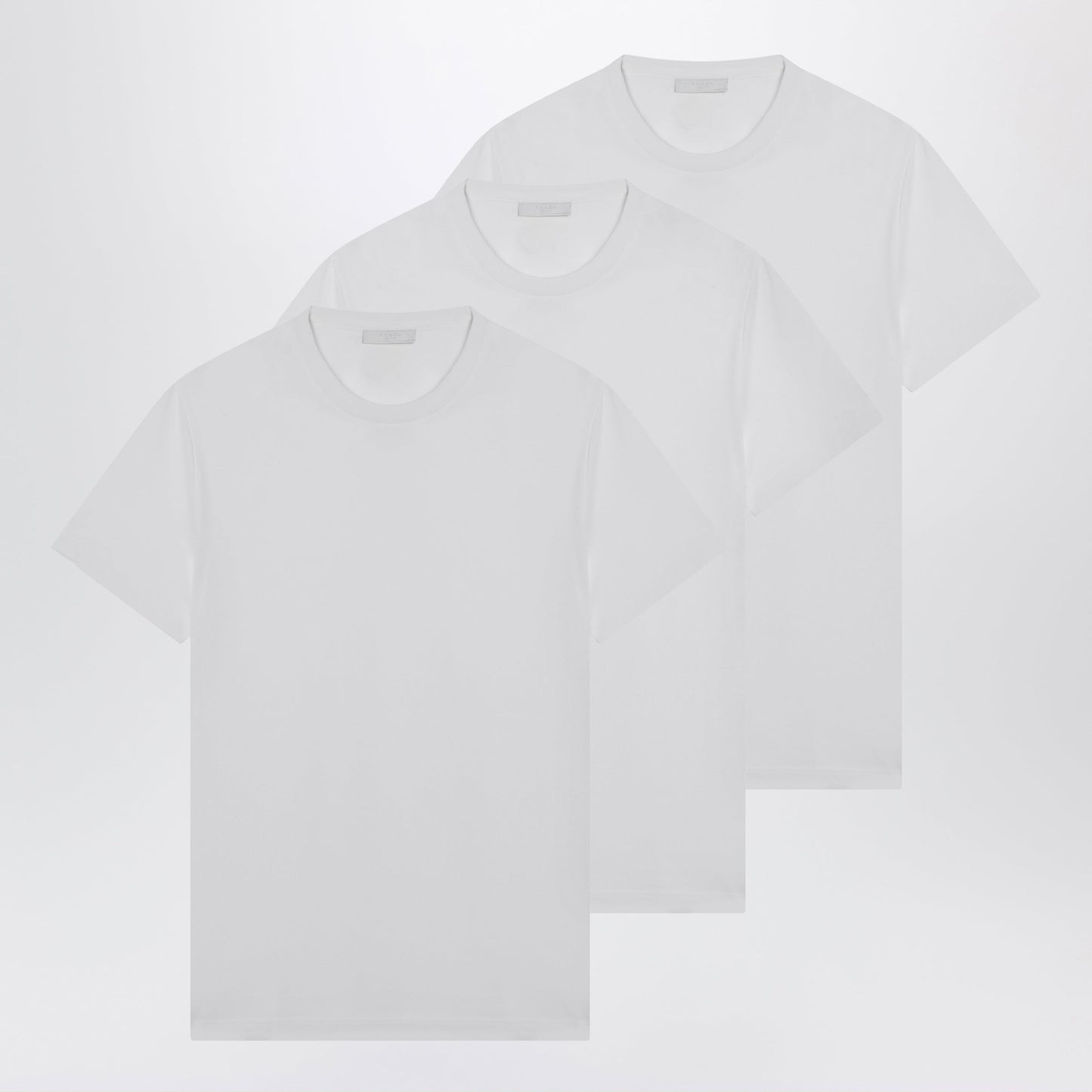 Prada Set Of Three White Cotton T-Shirts Men PRADA