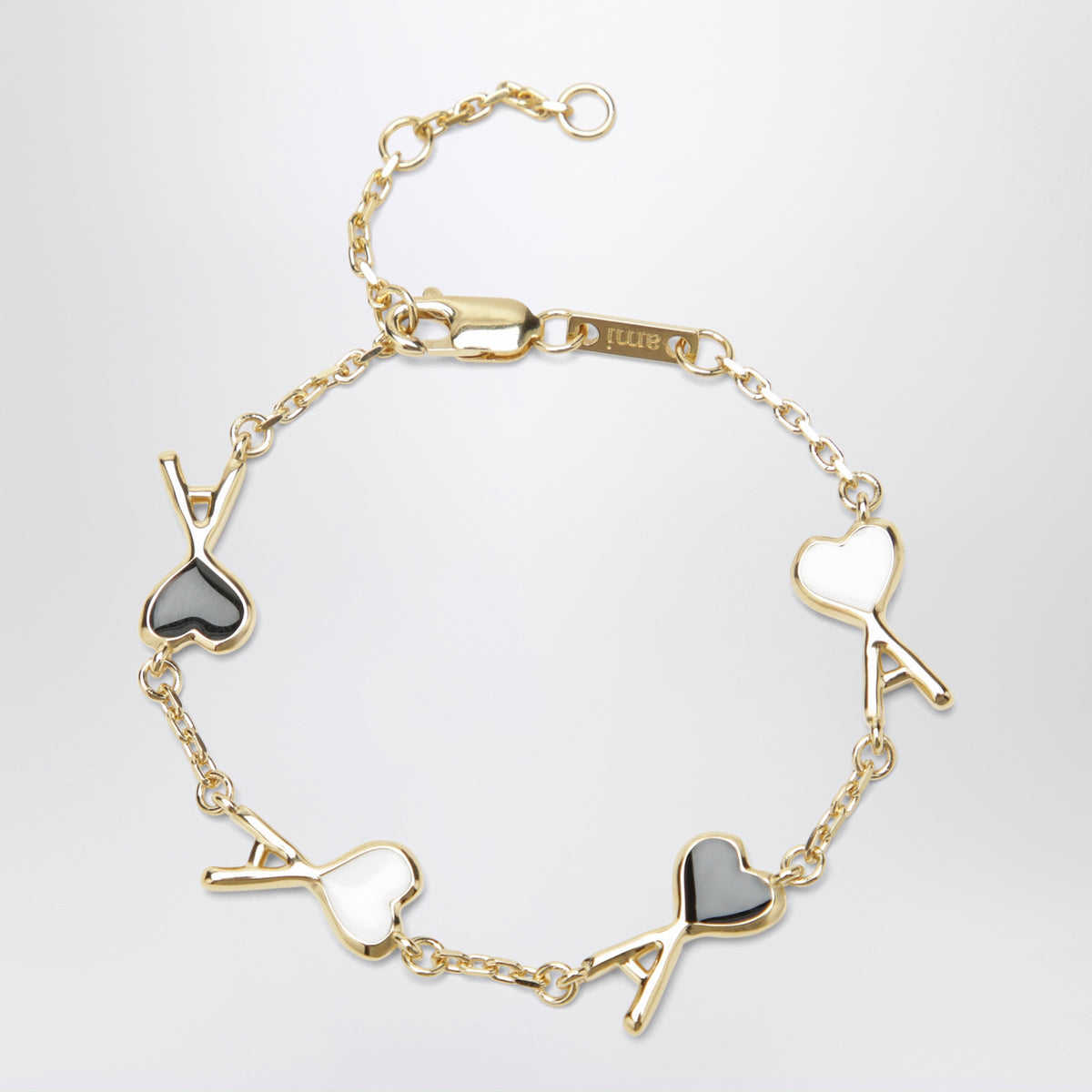 Ami Paris Gold/Black/White Ami De Coeur Bracelet Women AMI PARIS