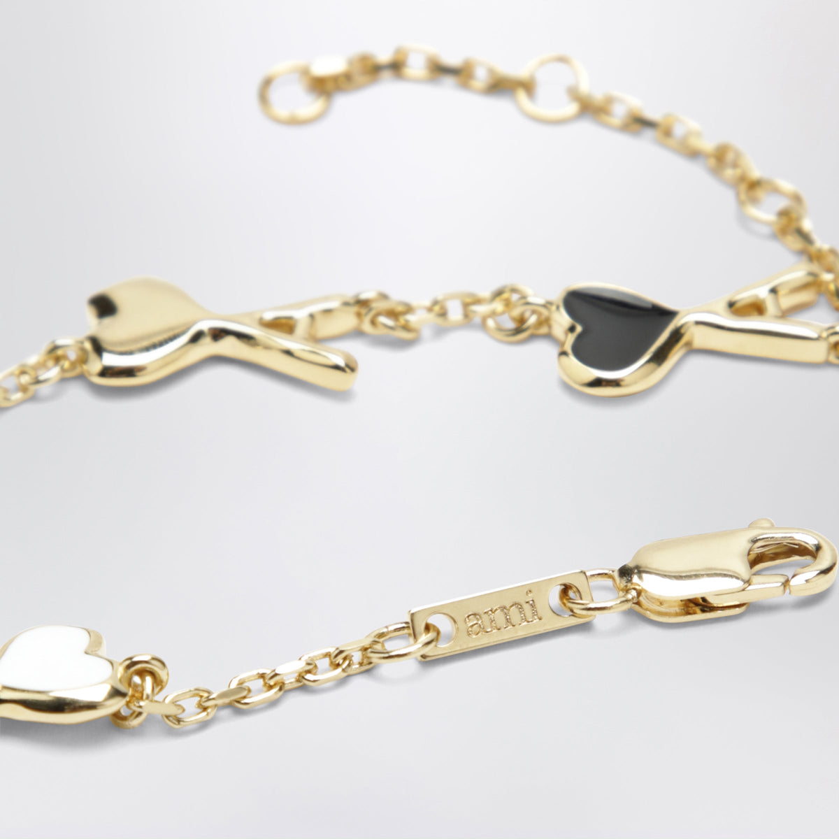 Ami Paris Gold/Black/White Ami De Coeur Bracelet Women AMI PARIS