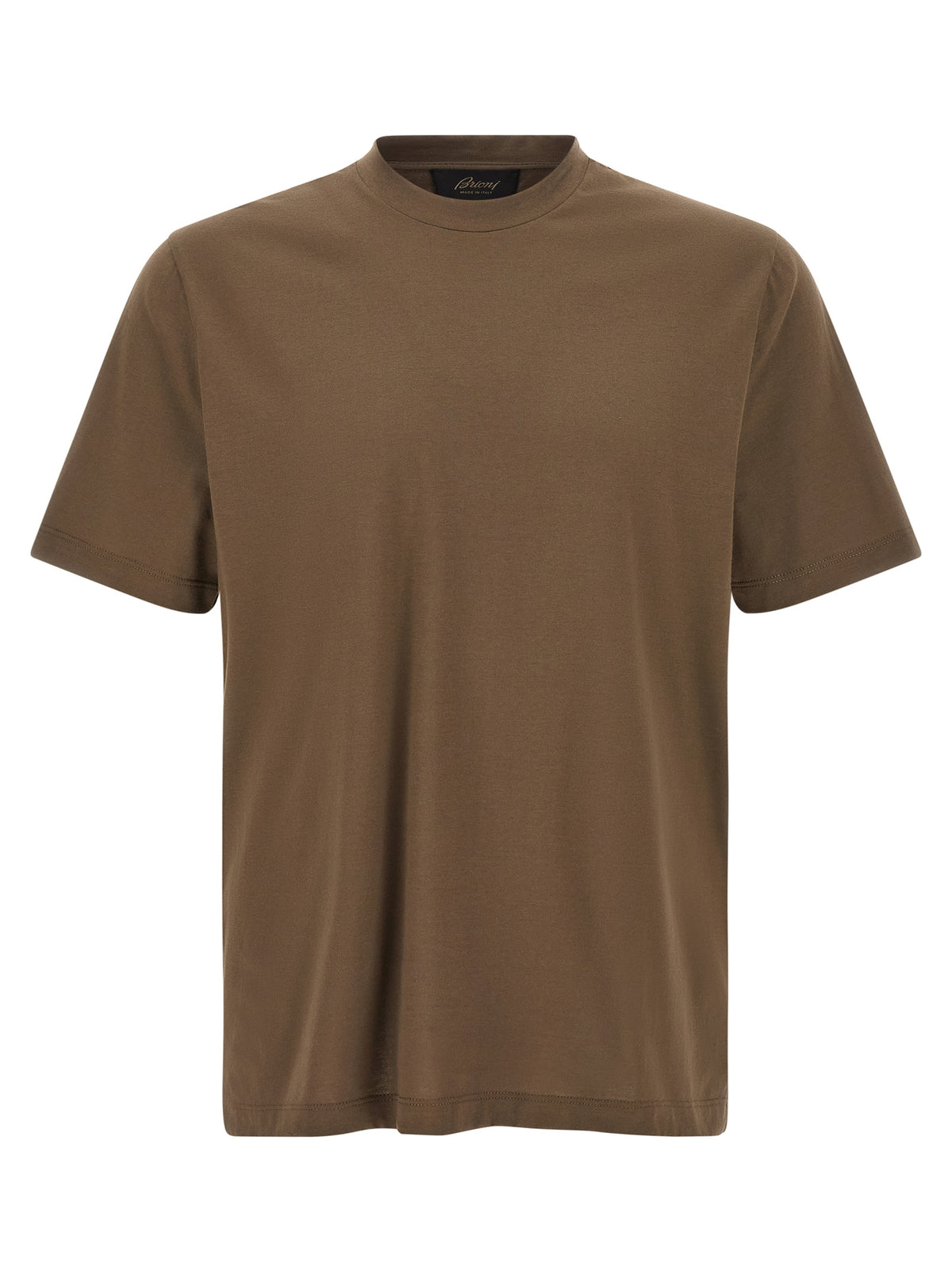 Brioni Men Brown Cotton T-Shirt BRIONI