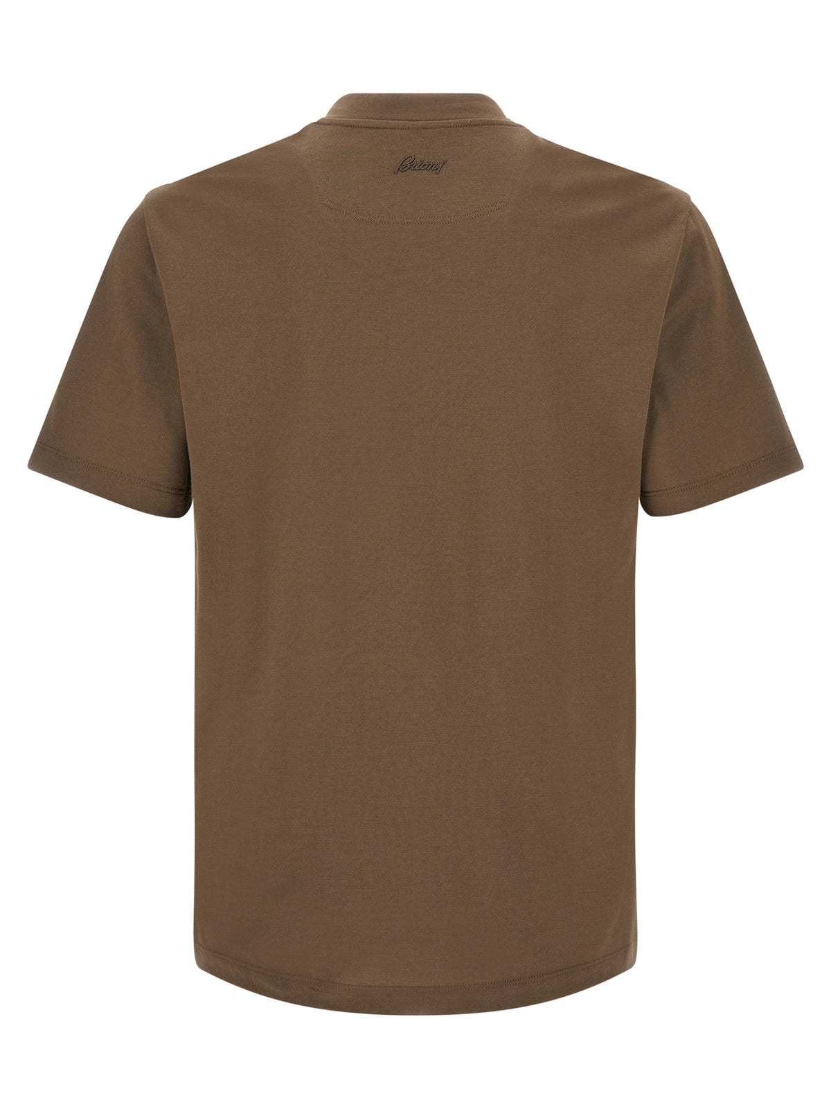 Brioni Men Brown Cotton T-Shirt BRIONI