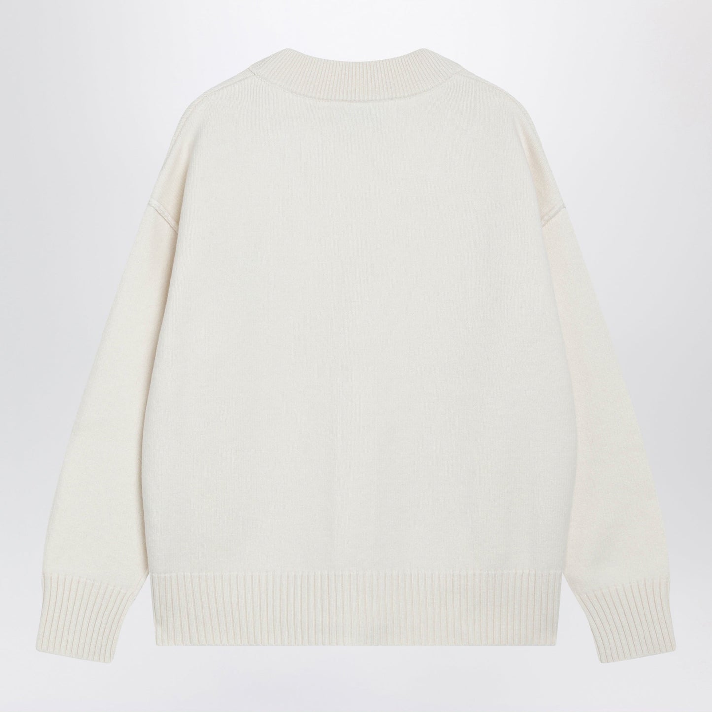 Ami Paris White Ami De Coeur Merino Wool Cardigan Women AMI PARIS