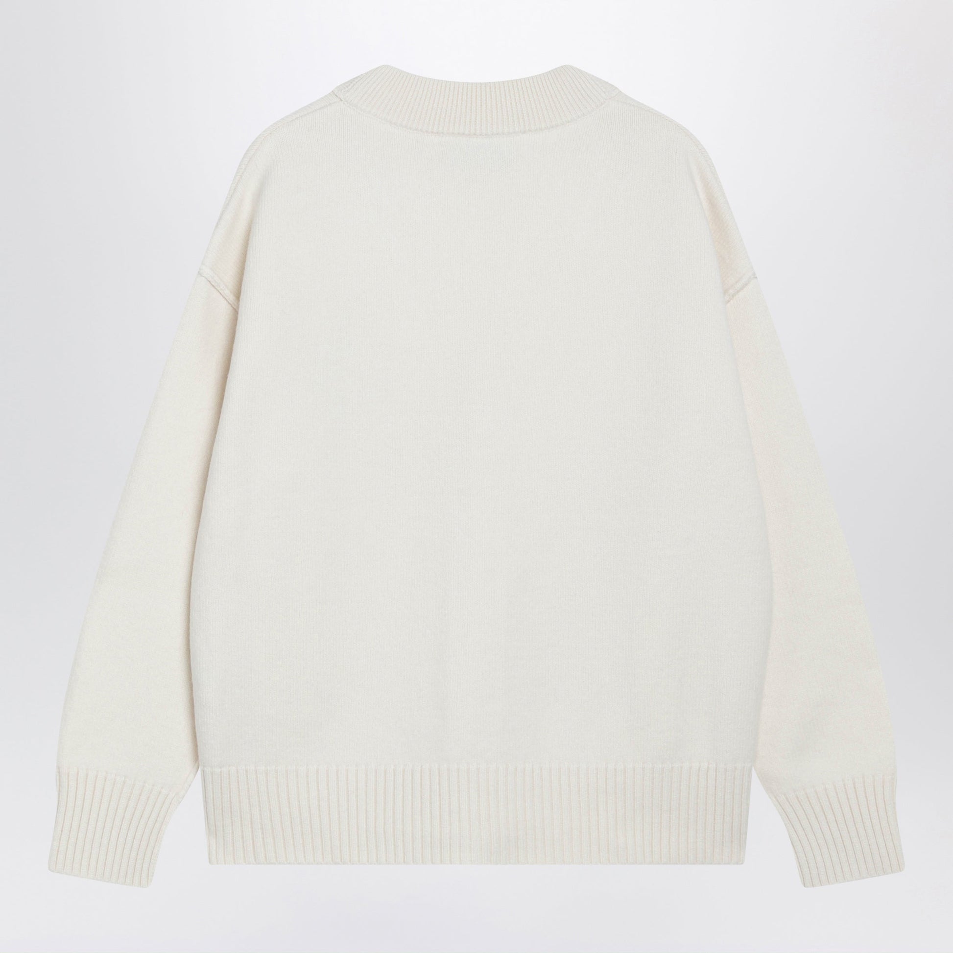 Ami Paris White Ami De Coeur Merino Wool Cardigan Women AMI PARIS